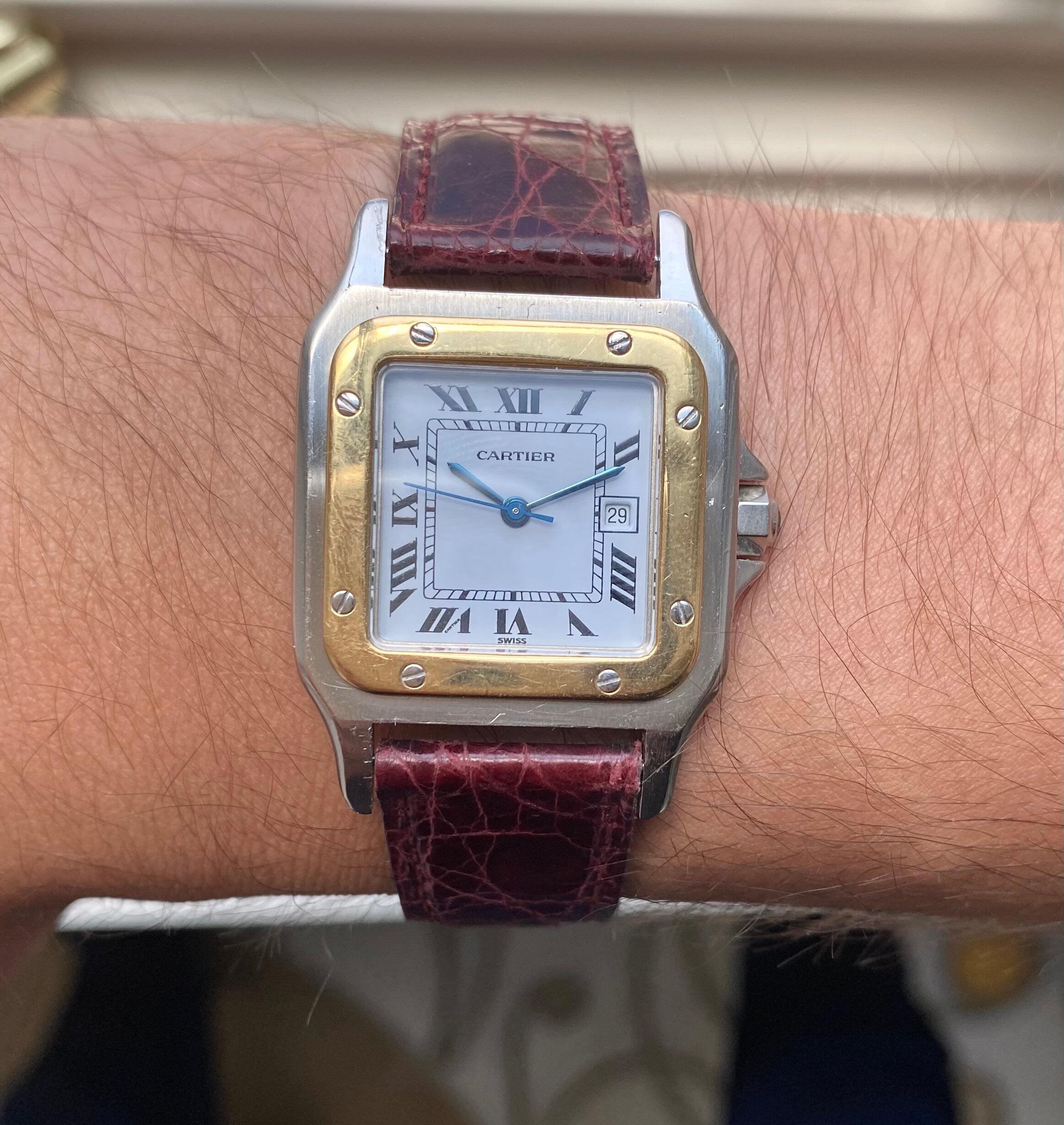 Cartier Santos — Two-tone Black Roman Numeral Dial