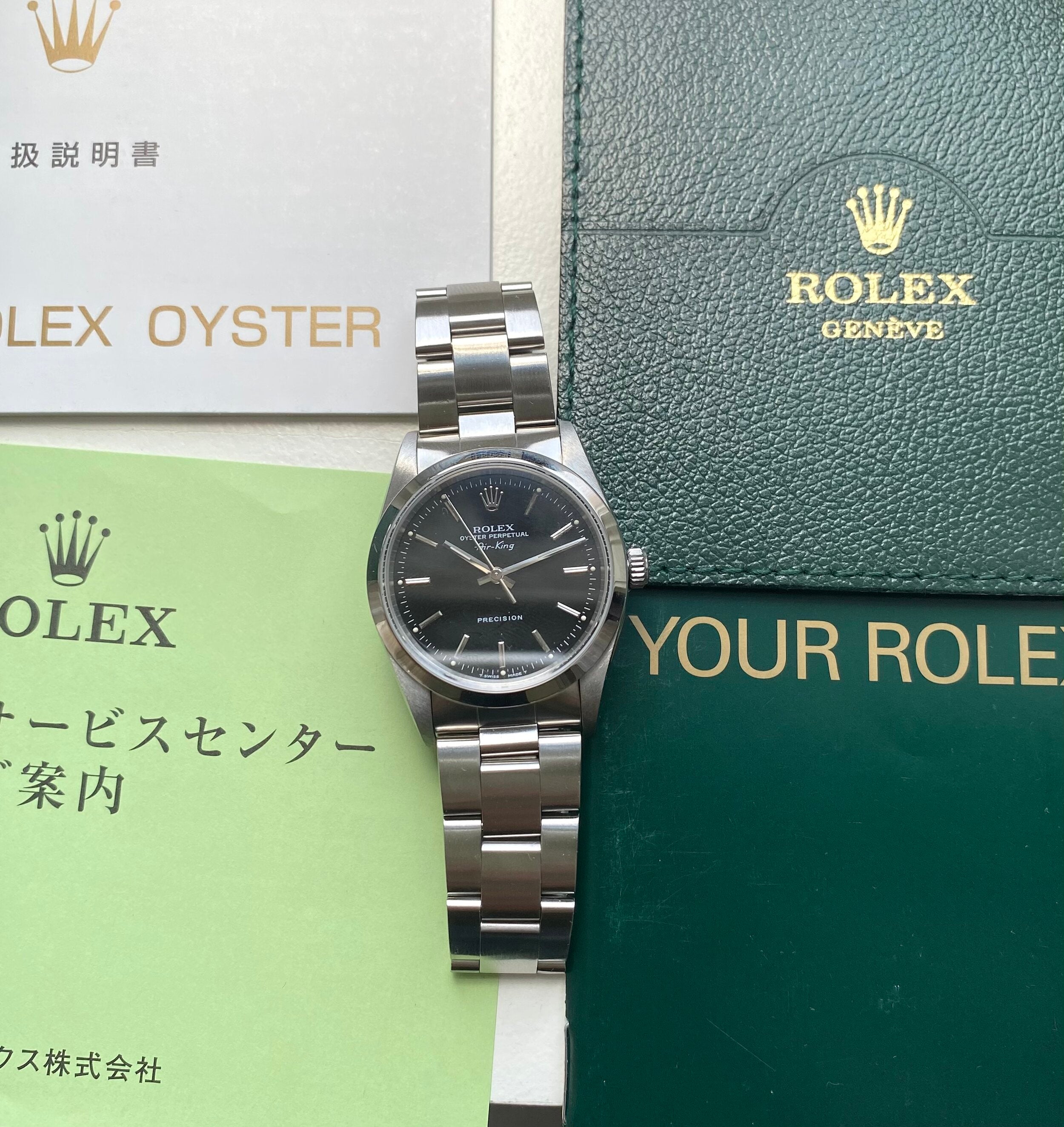 Rolex Air King ref. 14000 — Box and Accessories