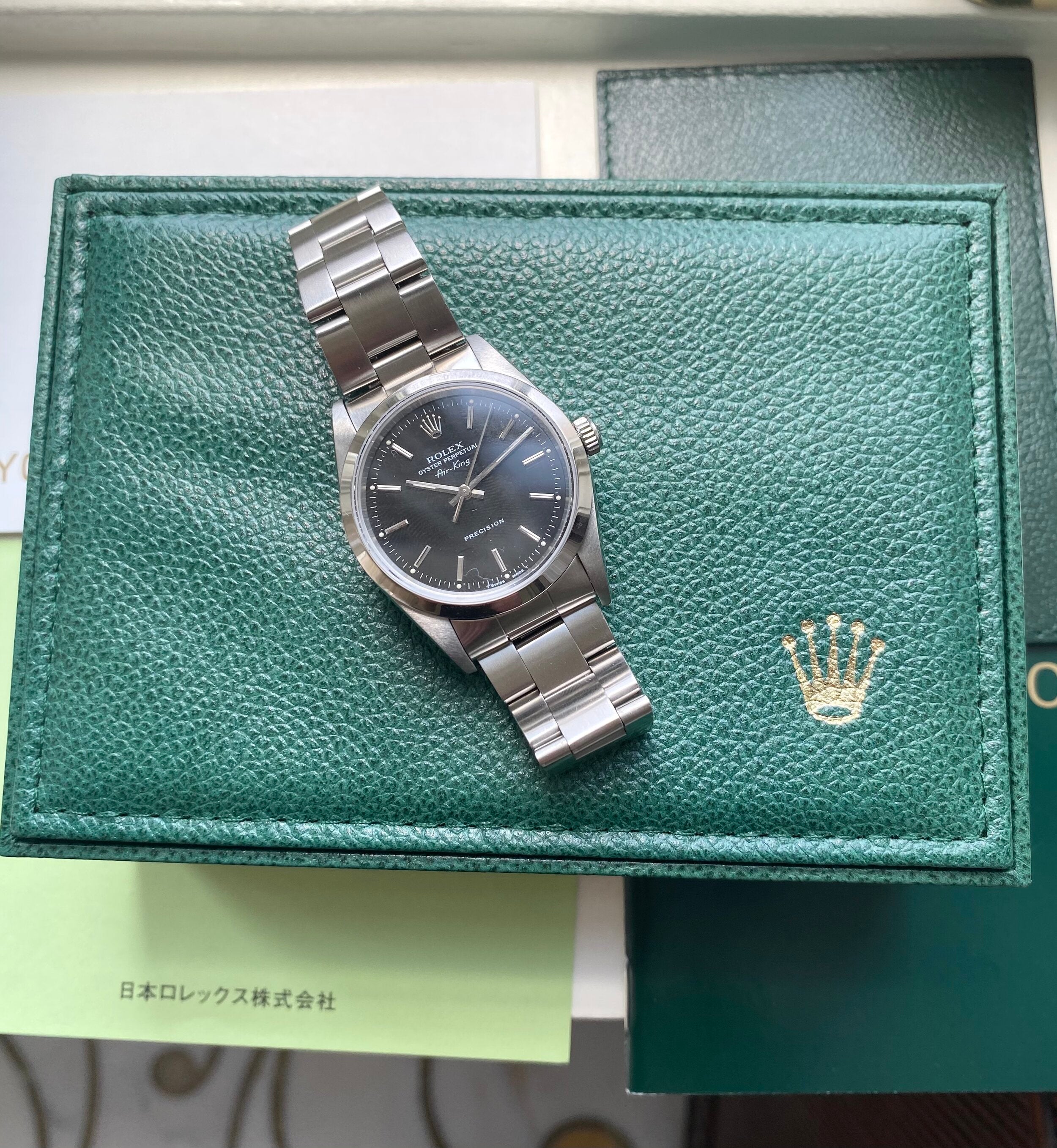 Rolex Air King ref. 14000 — Box and Accessories