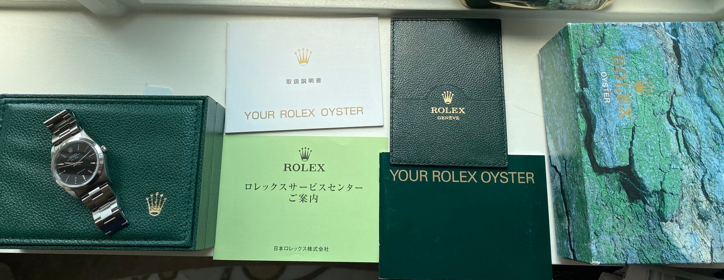 Rolex Air King ref. 14000 — Box and Accessories