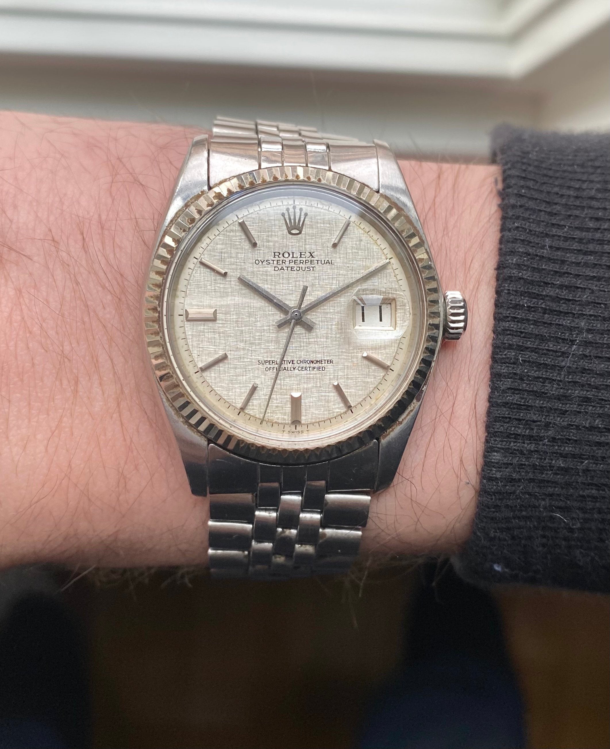 Rolex Datejust ref. 1601 — No Lume Linen Dial