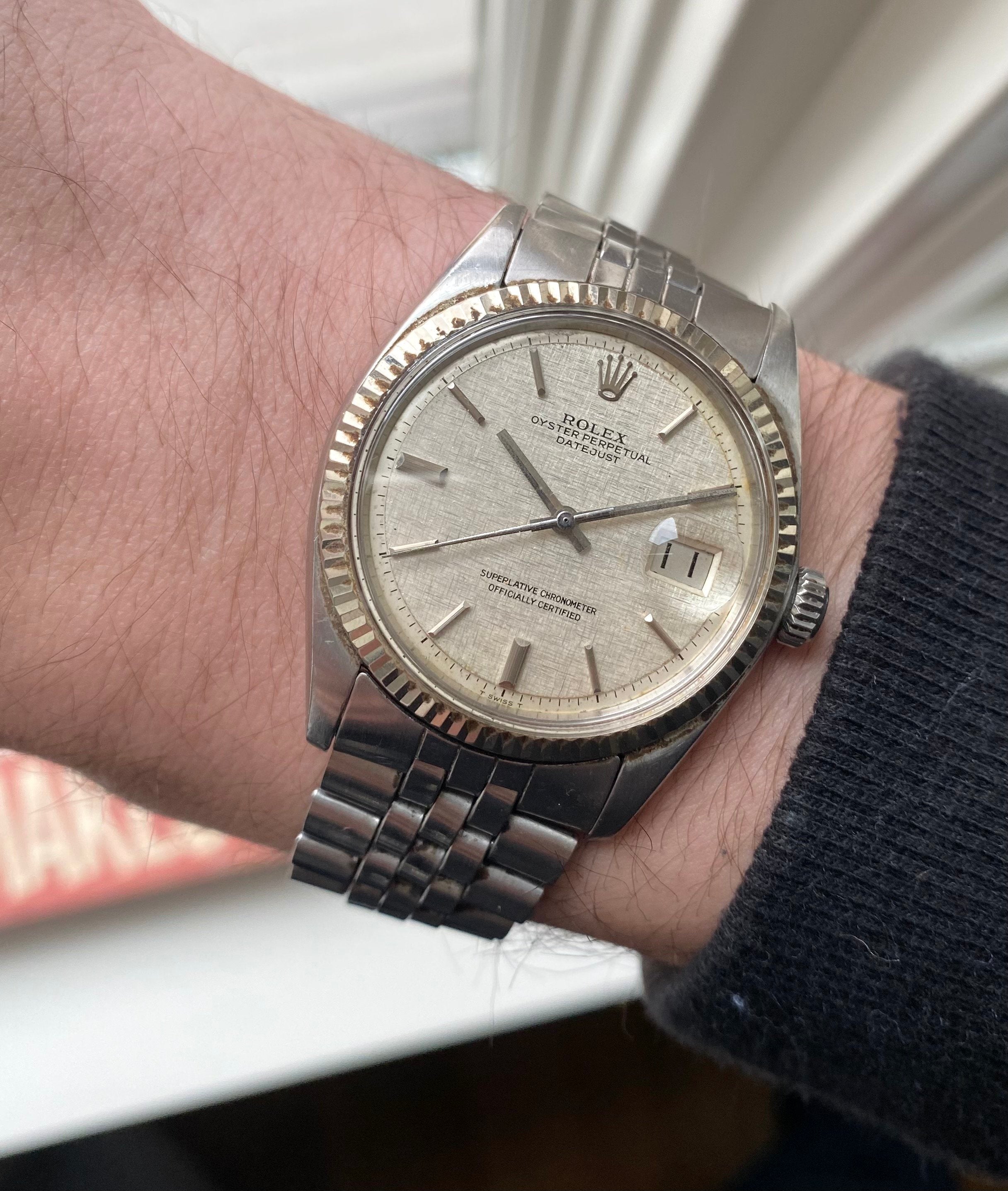 Rolex Datejust ref. 1601 — No Lume Linen Dial