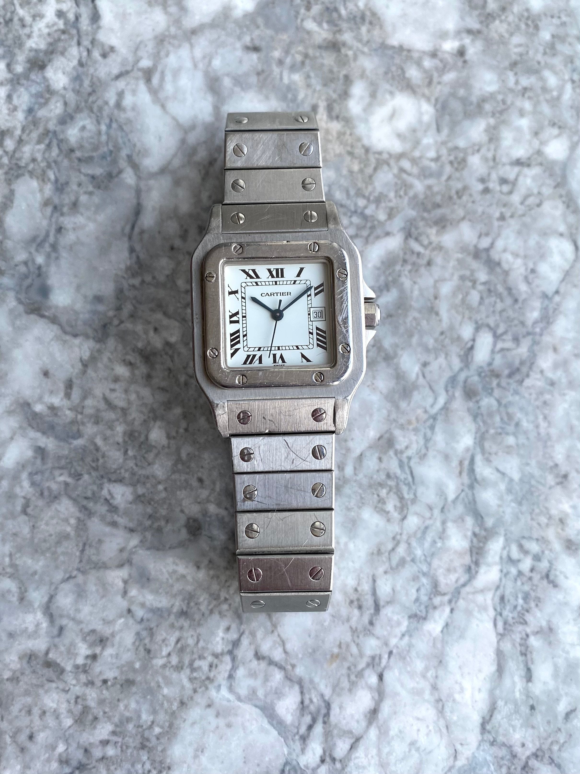 Cartier Santos 2960 - White Roman numerals.