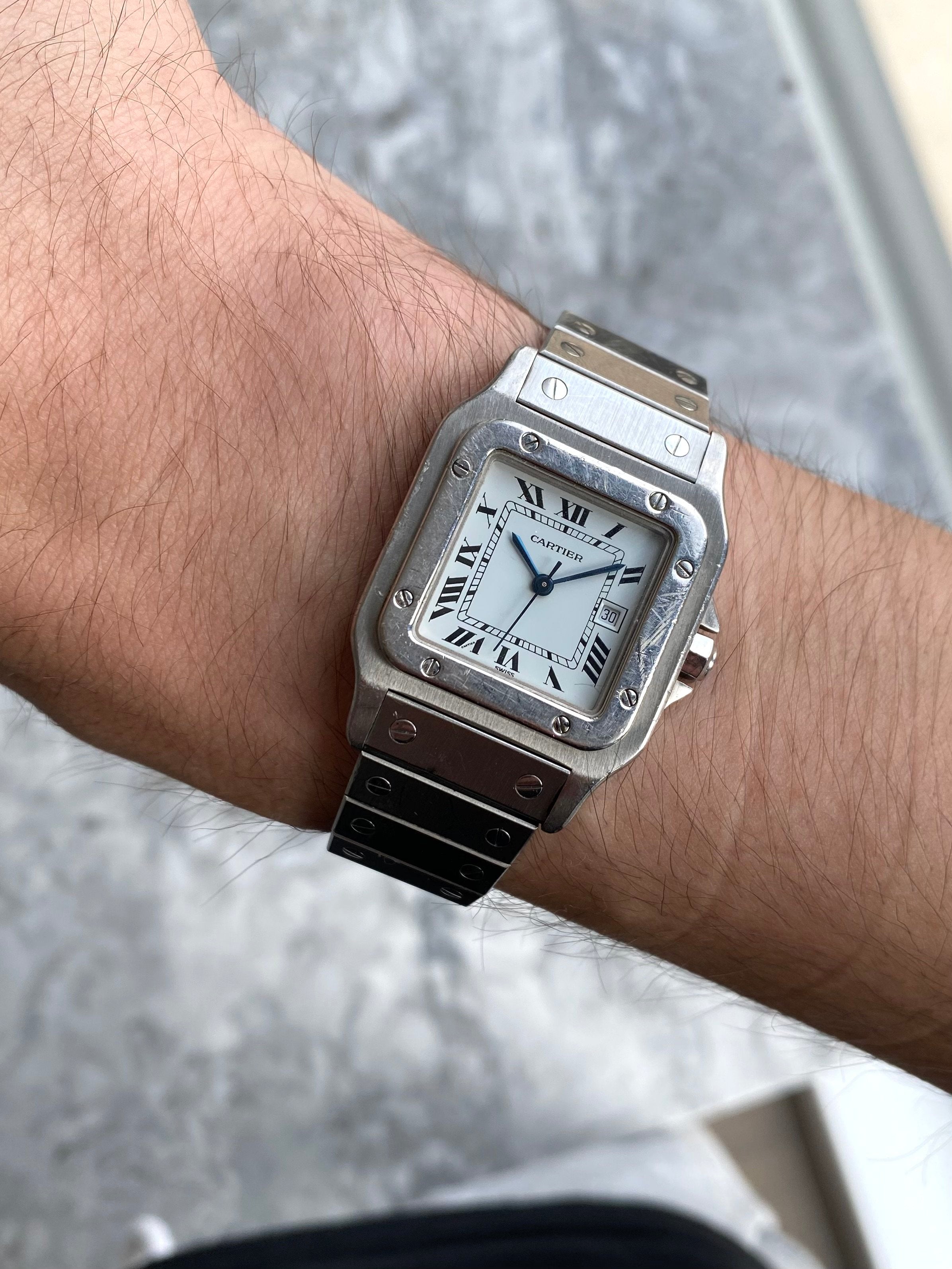 Cartier Santos 2960 - White Roman numerals.