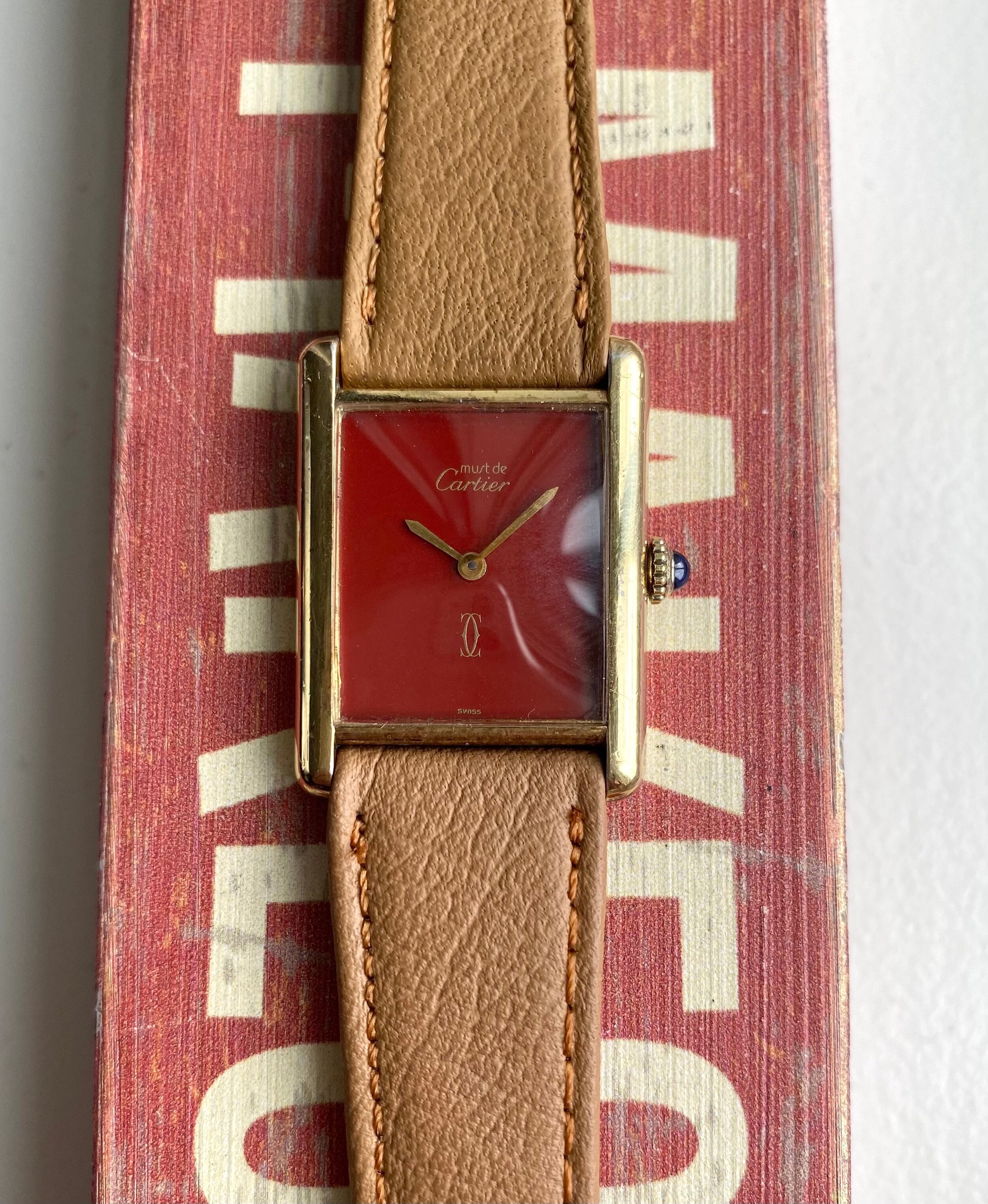 Cartier Tank — Red Laquer Dial