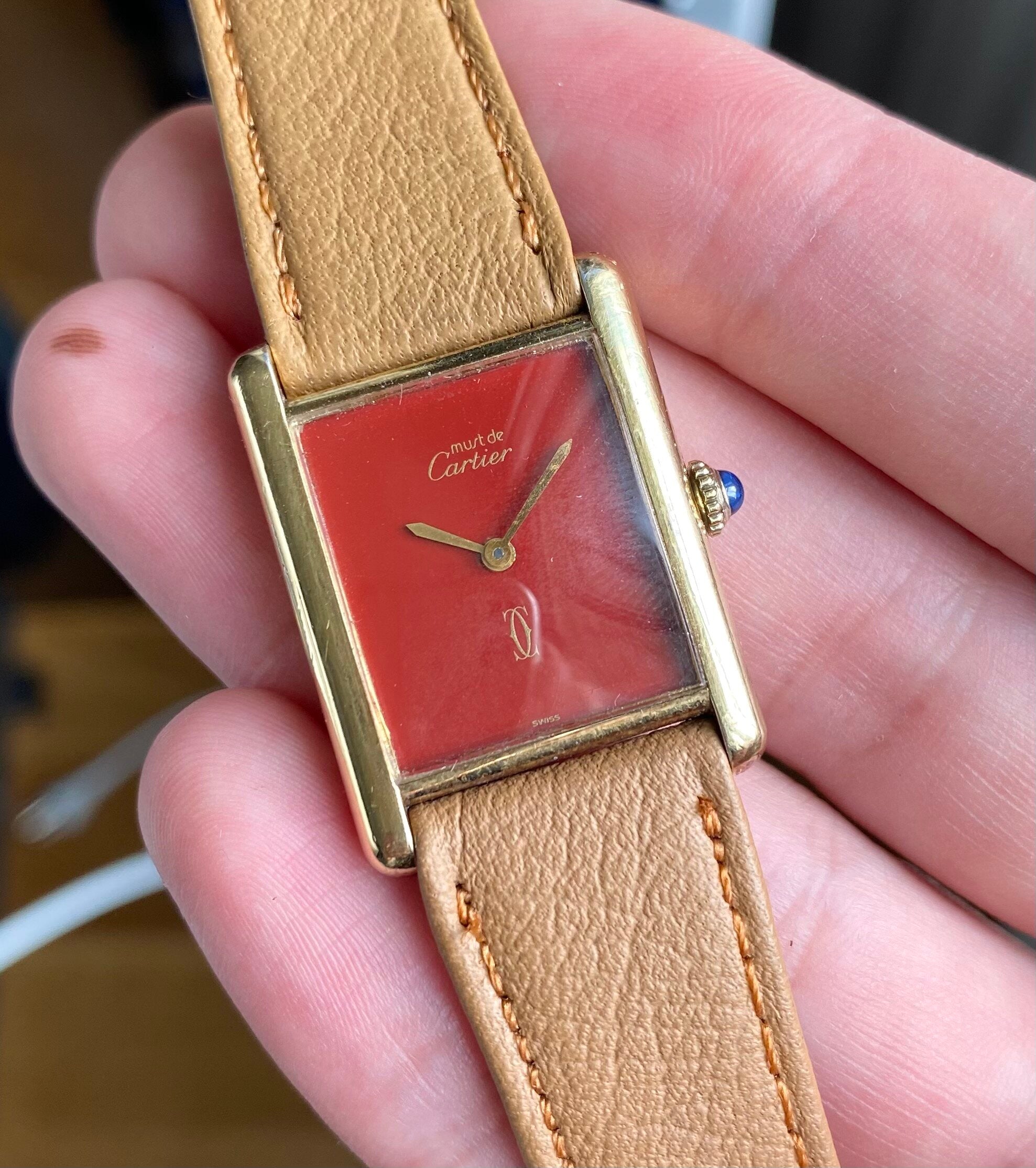 Cartier Tank — Red Laquer Dial