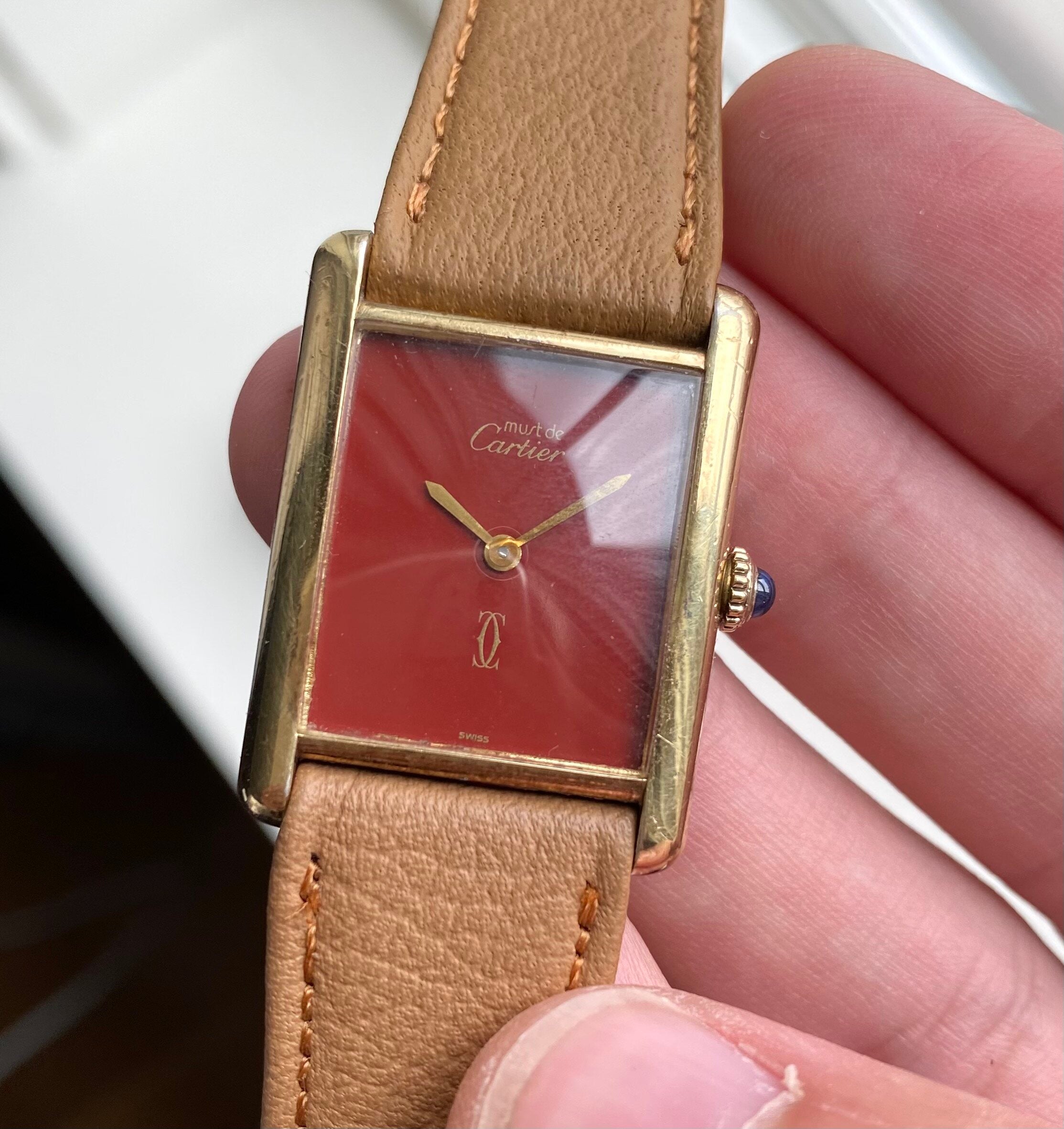 Cartier Tank — Red Laquer Dial