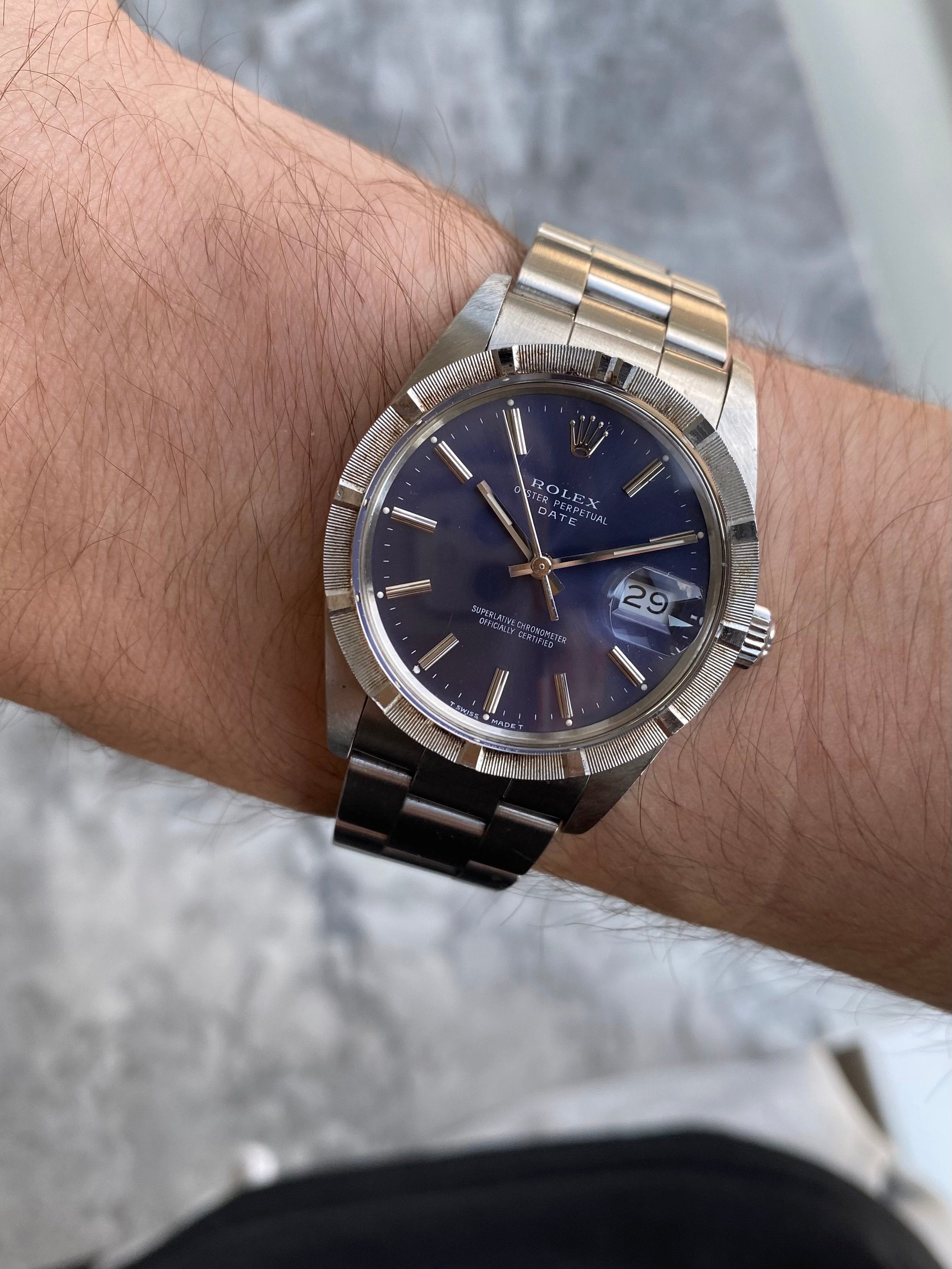 Rolex OP 15010. Blueish Purple Dial.