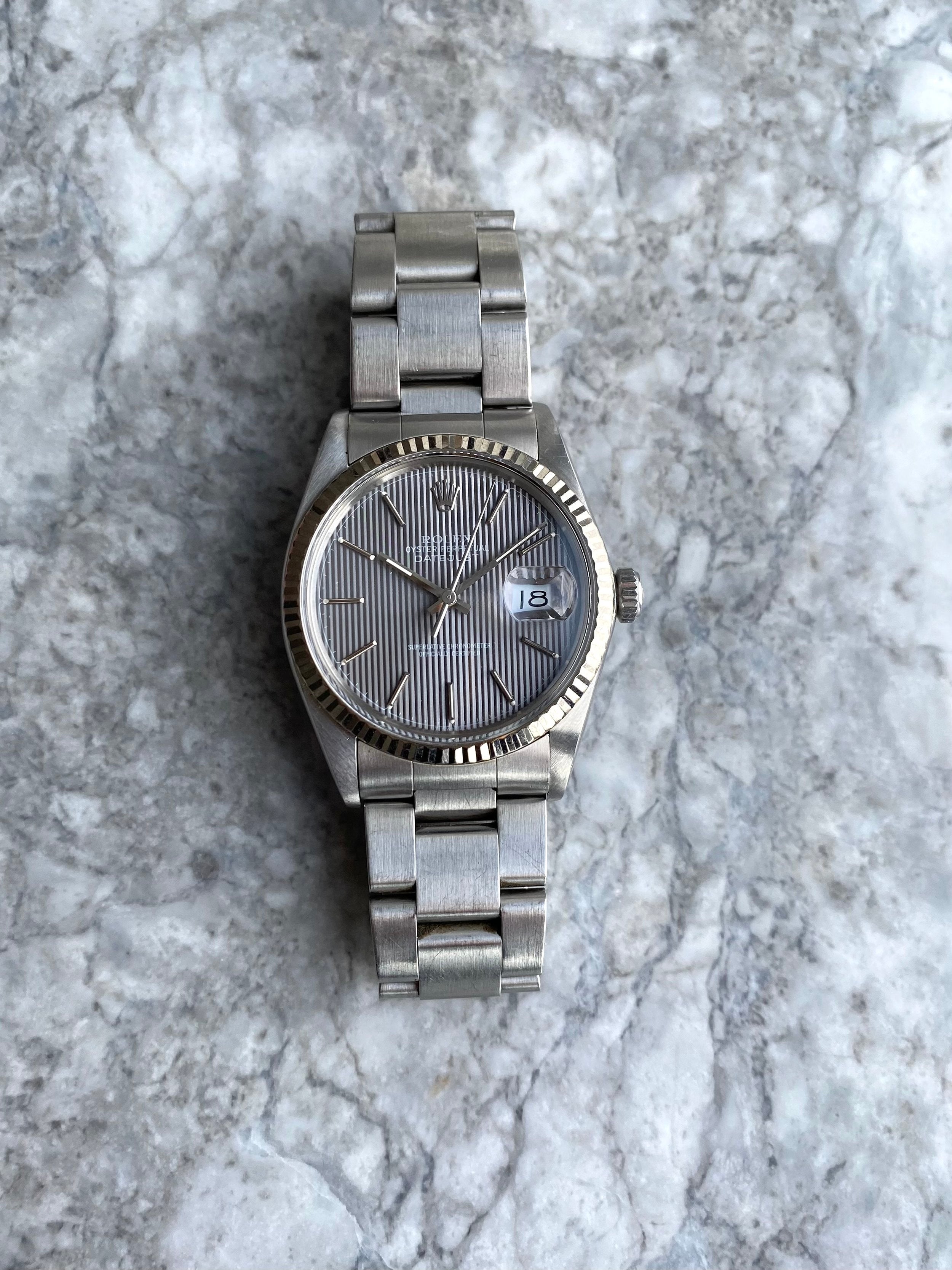 Rolex Datejust 16014 - Grey Tapestry Dial.