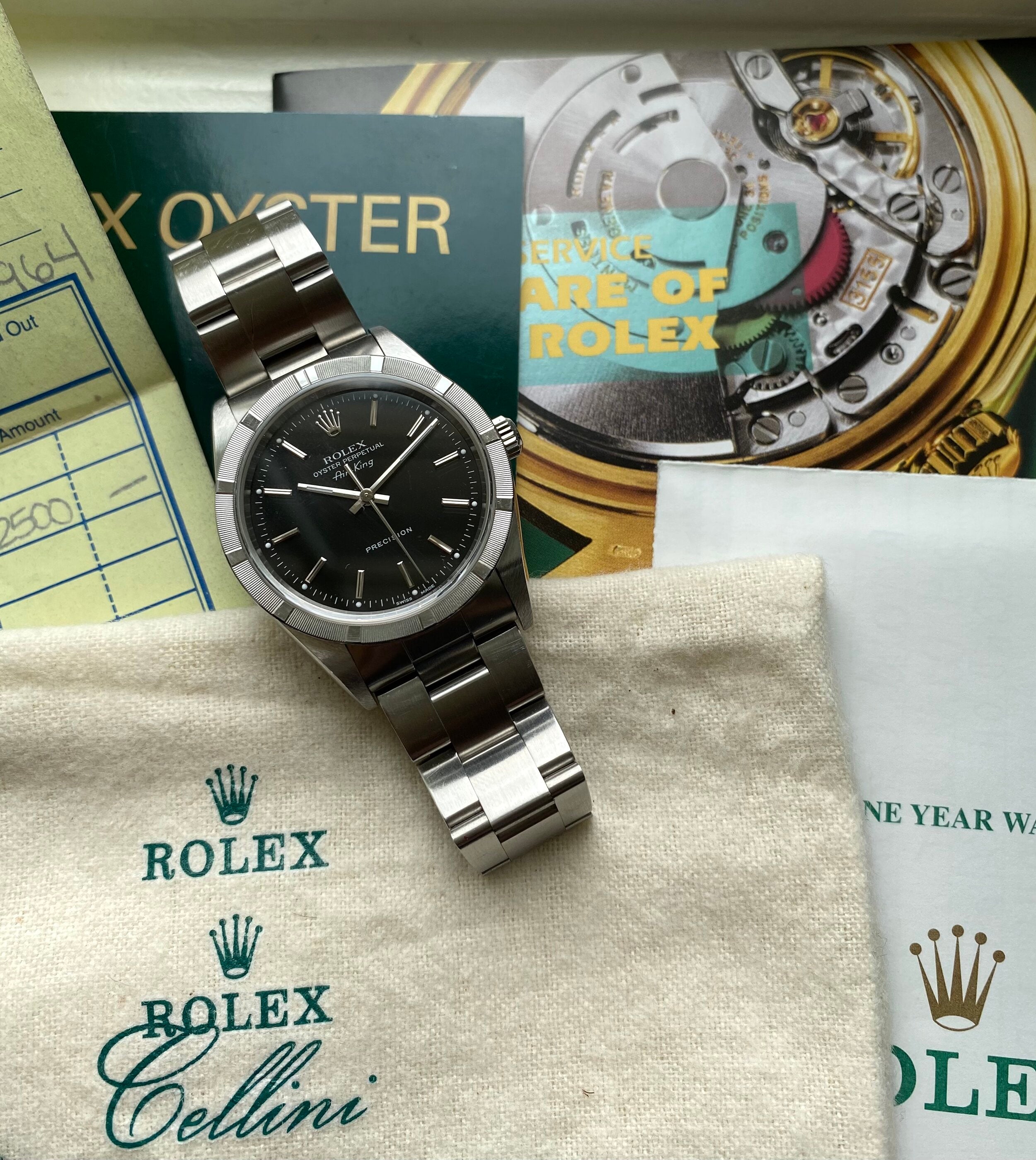 Rolex Air King ref. 14010M — Box and Papers