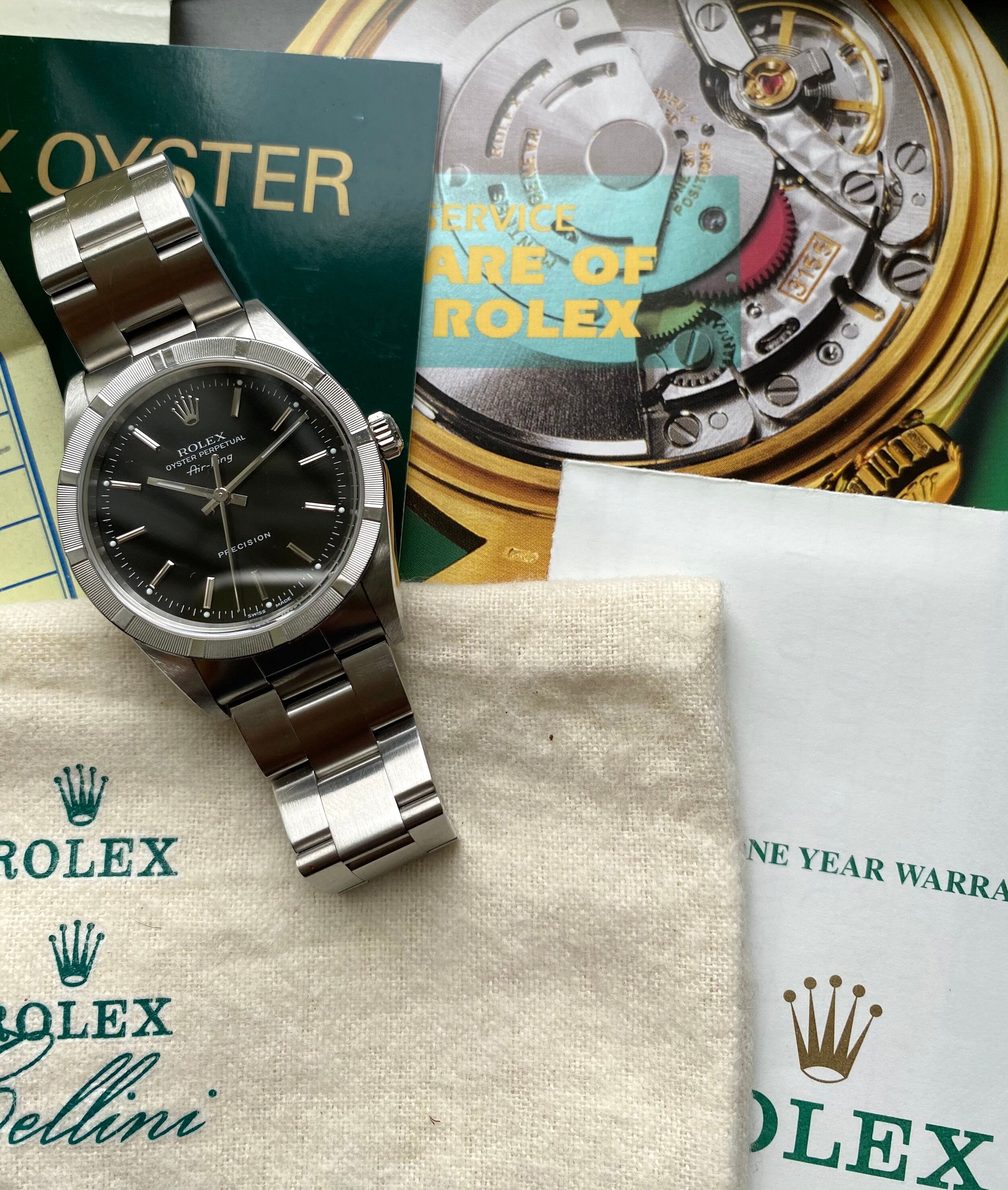 Rolex Air King ref. 14010M — Box and Papers