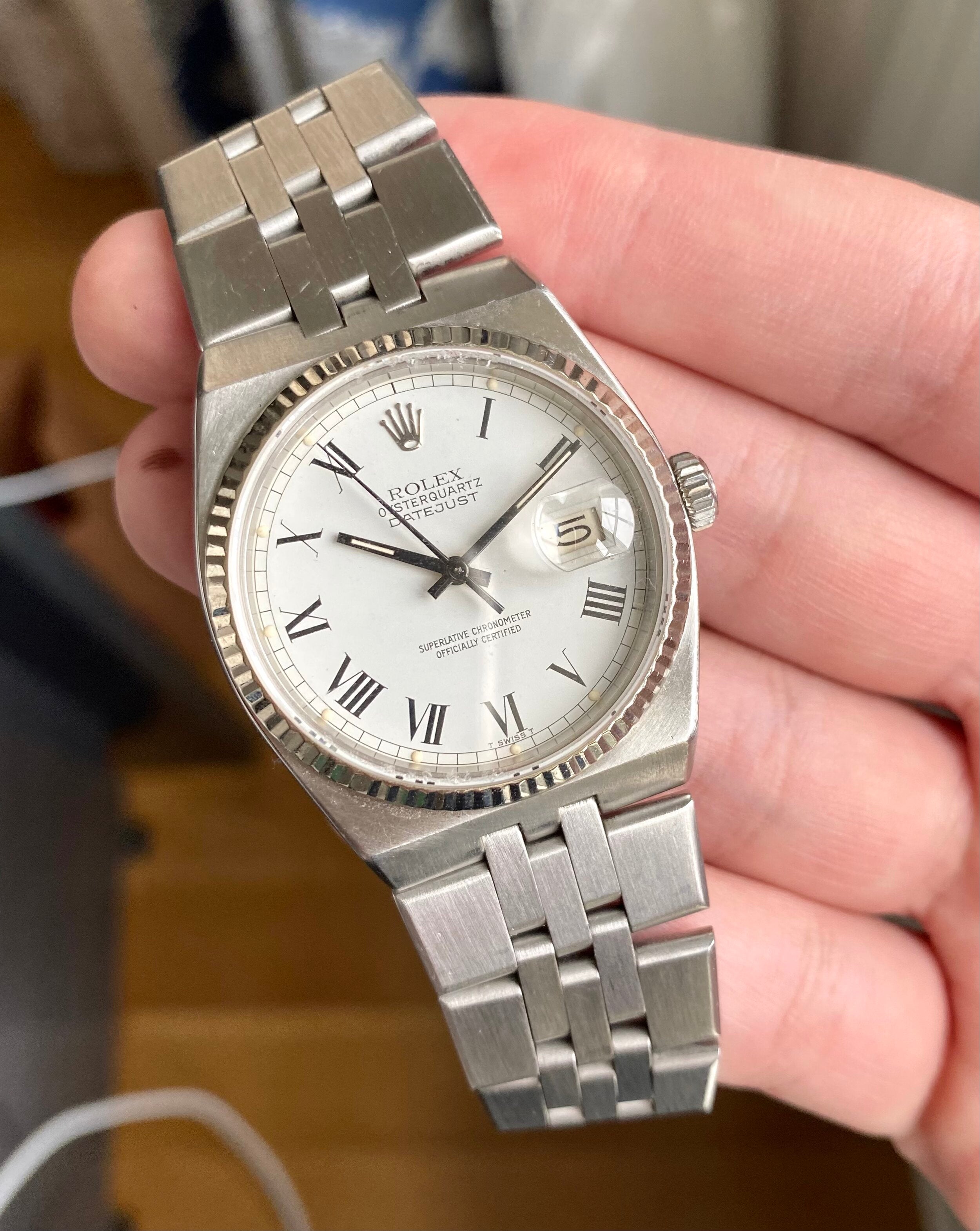 Rolex Datejust Oysterquartz ref. 17014 — White "Buckley" Dial