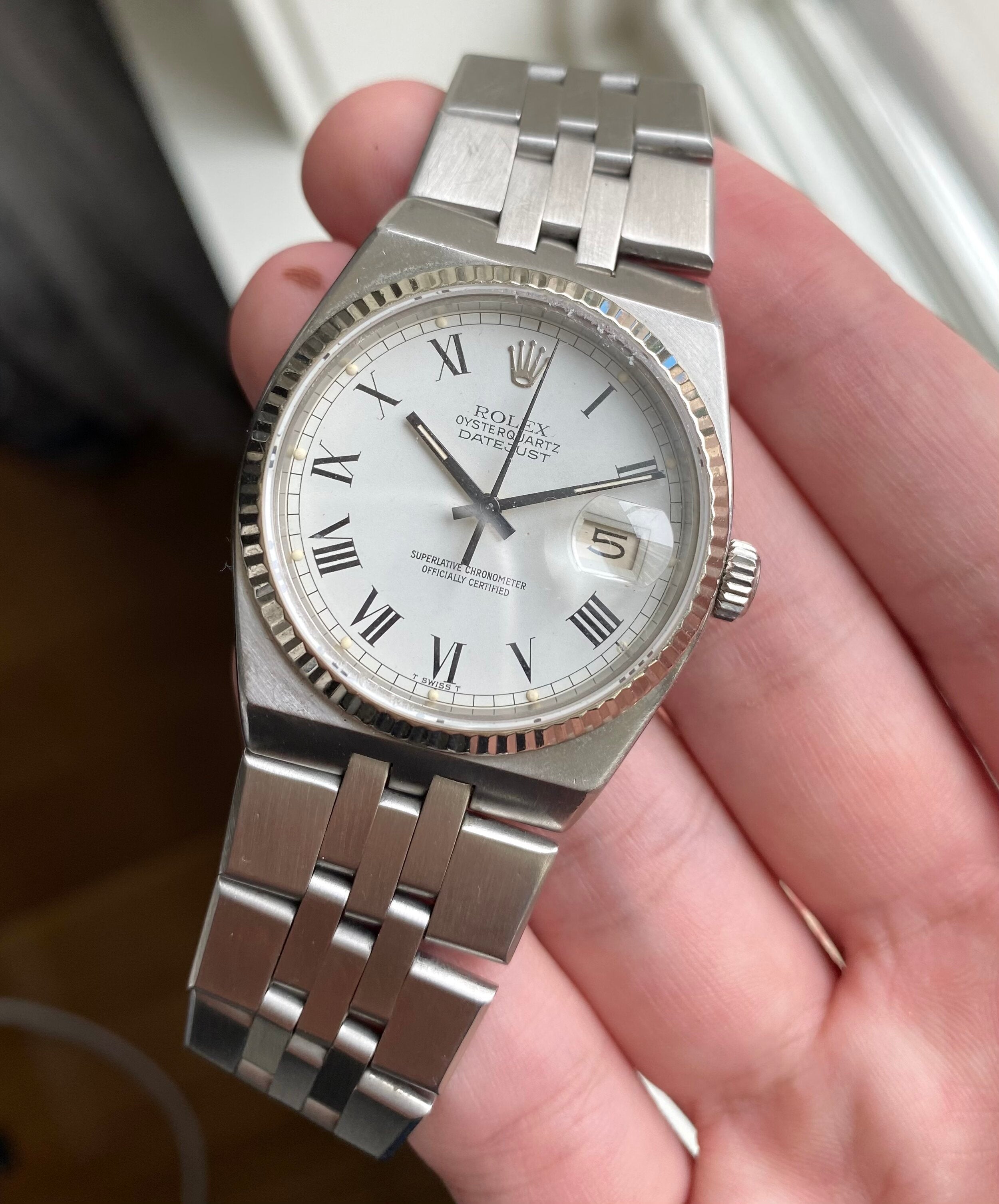 Rolex Datejust Oysterquartz ref. 17014 — White "Buckley" Dial