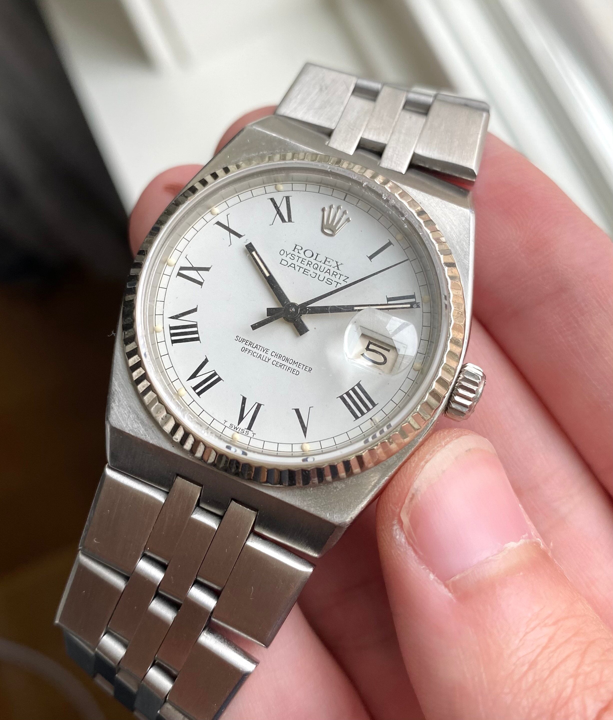 Rolex Datejust Oysterquartz ref. 17014 — White "Buckley" Dial