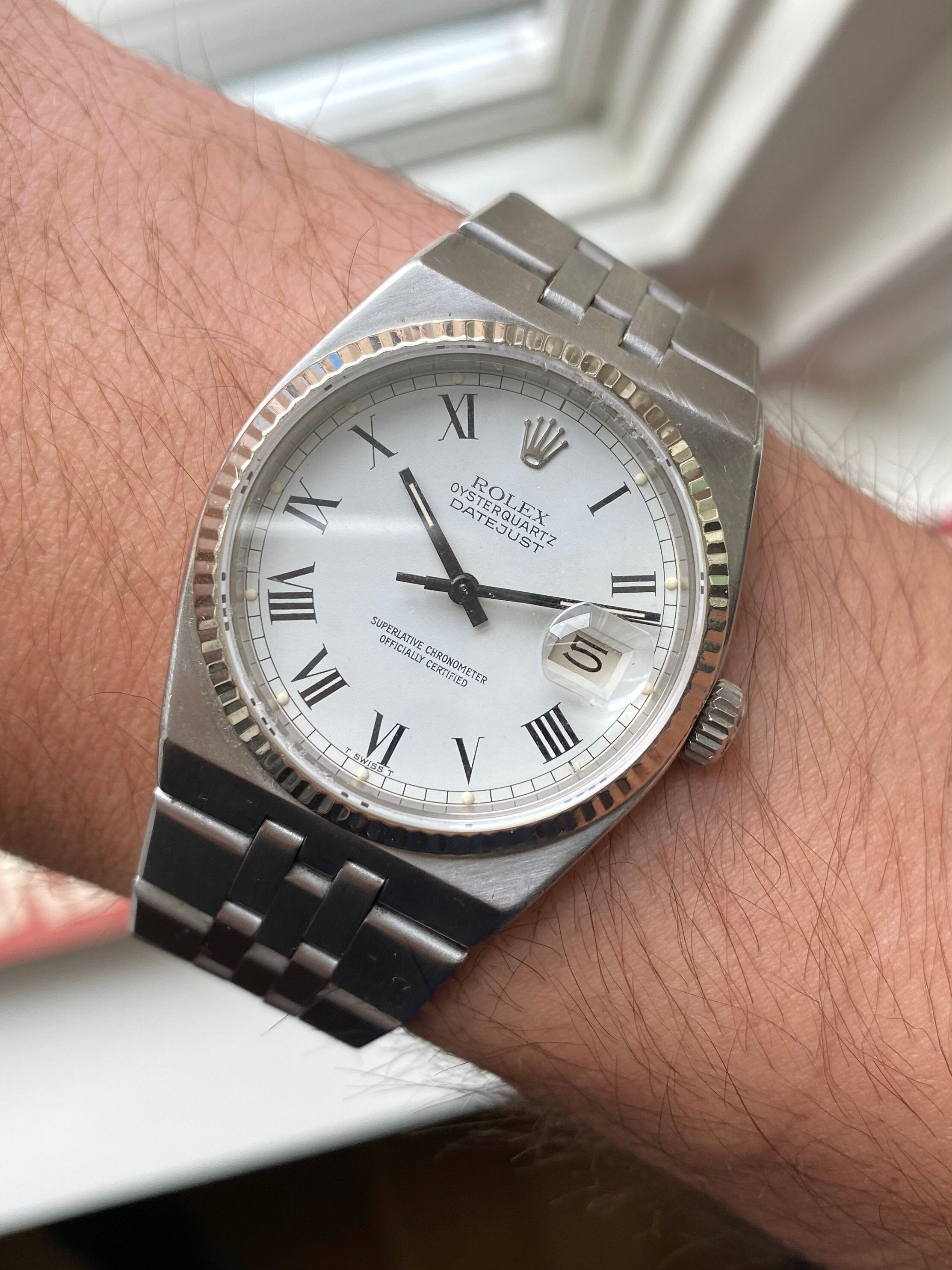 Rolex Datejust Oysterquartz ref. 17014 — White "Buckley" Dial