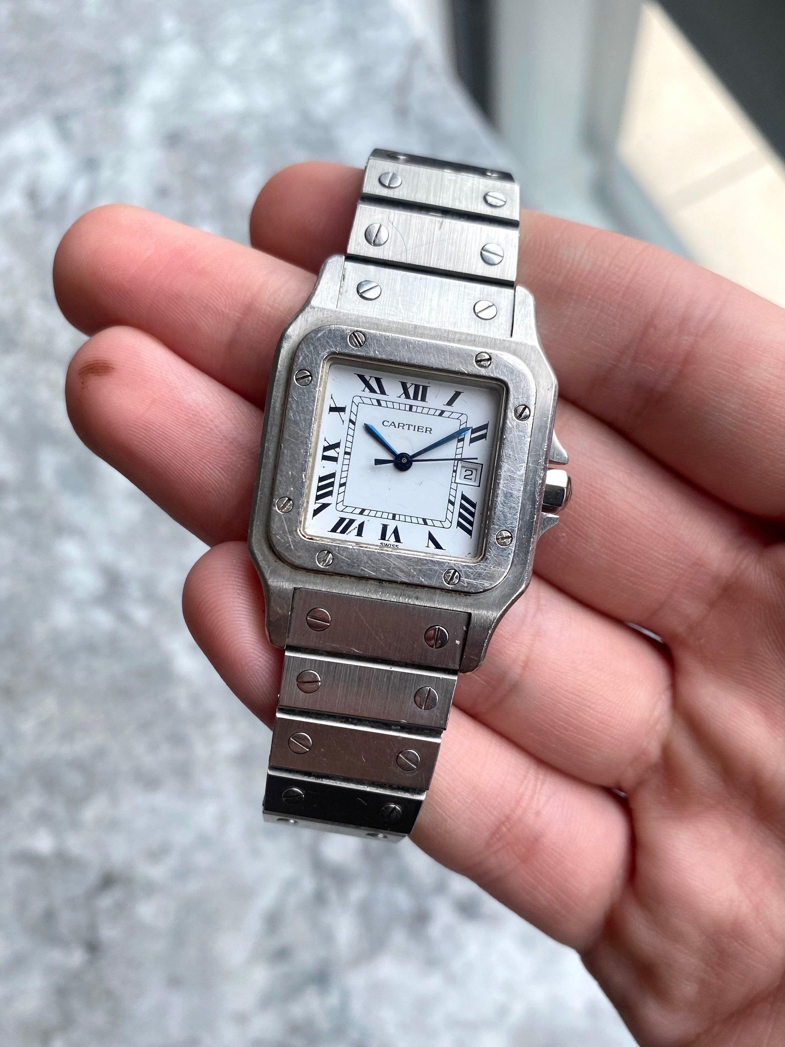 Cartier Santos 2960 - White Roman Numerals.