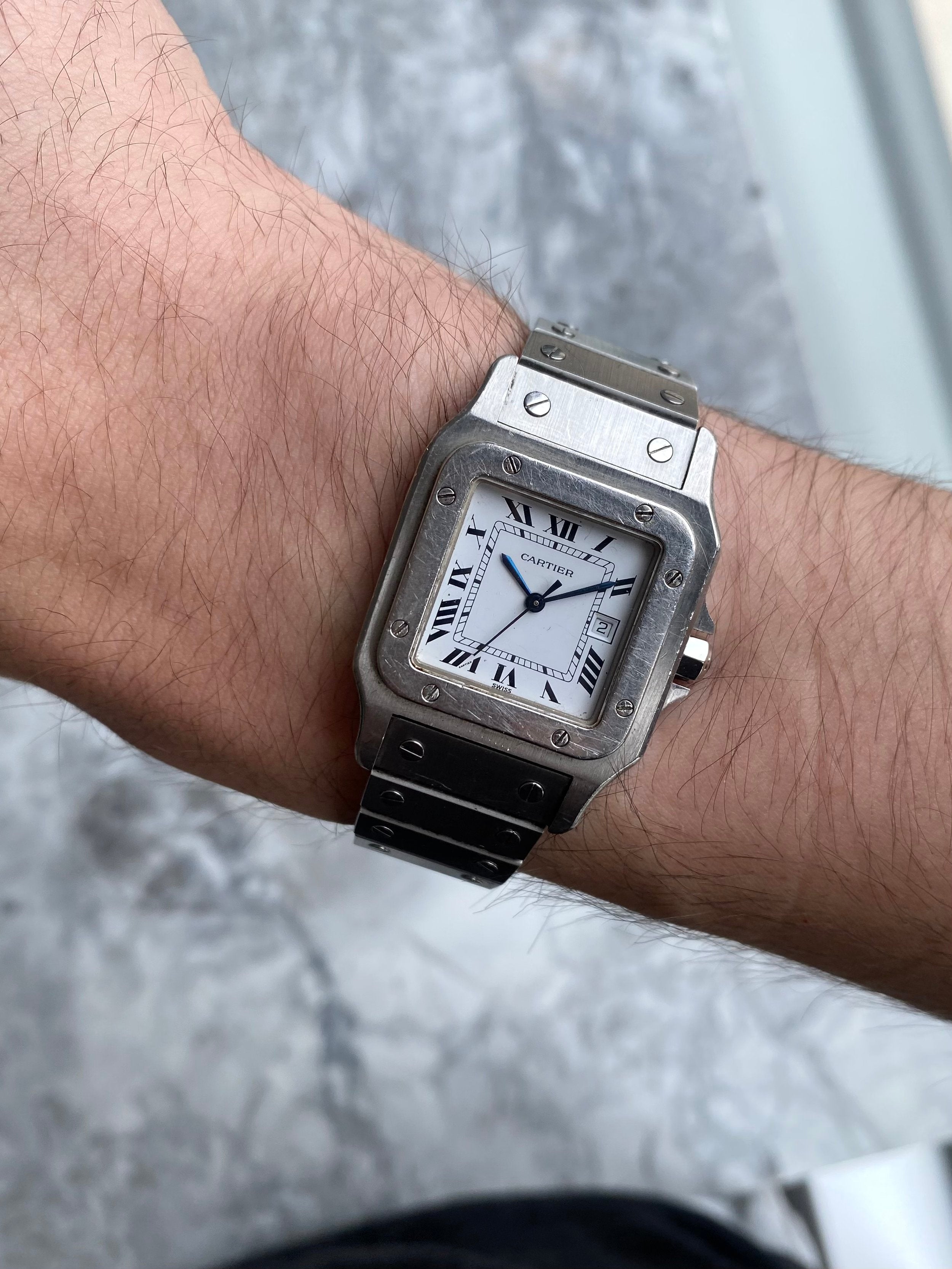 Cartier Santos 2960 - White Roman Numerals.