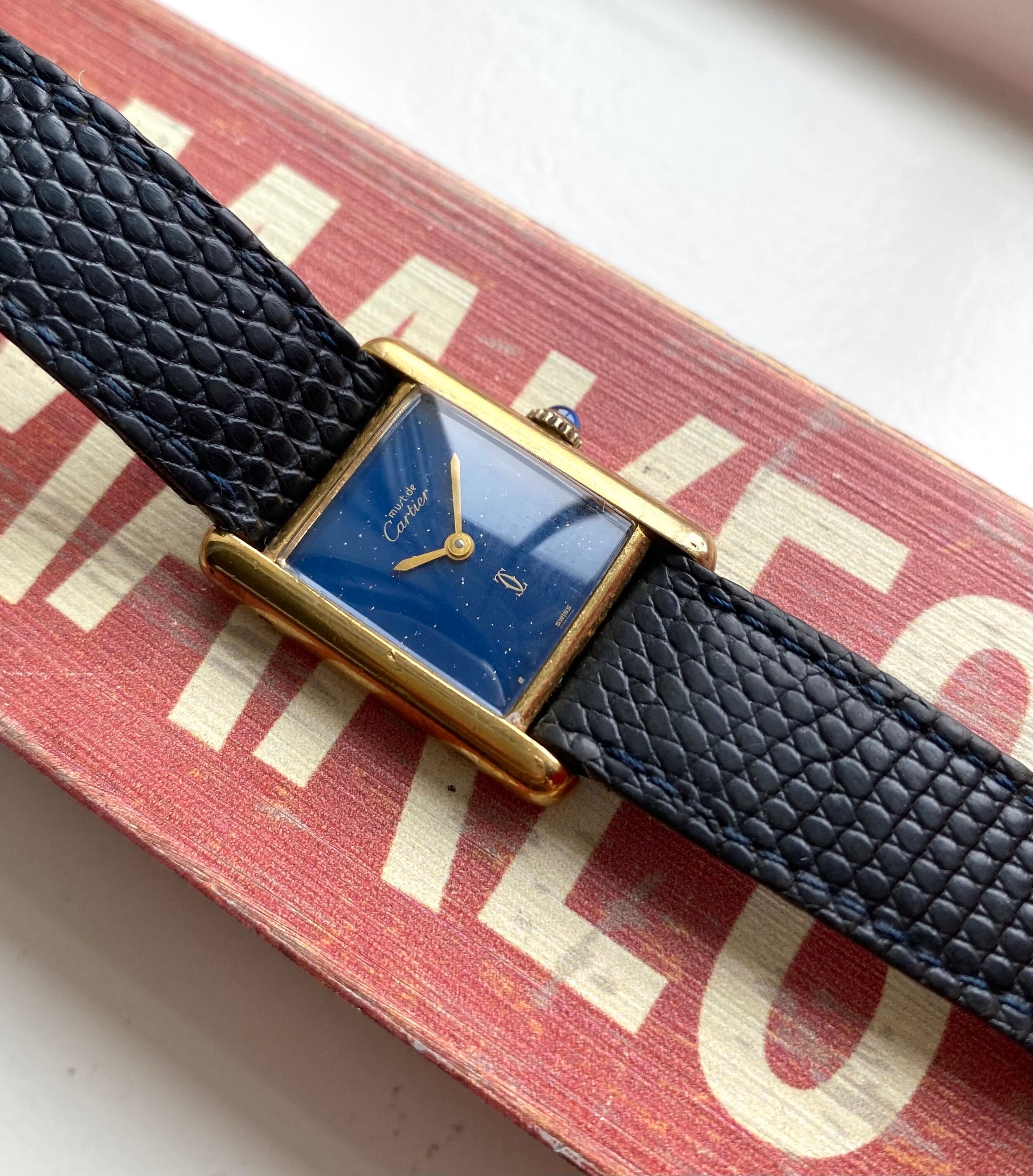 Cartier Tank — Blue Dial with Box and Papers