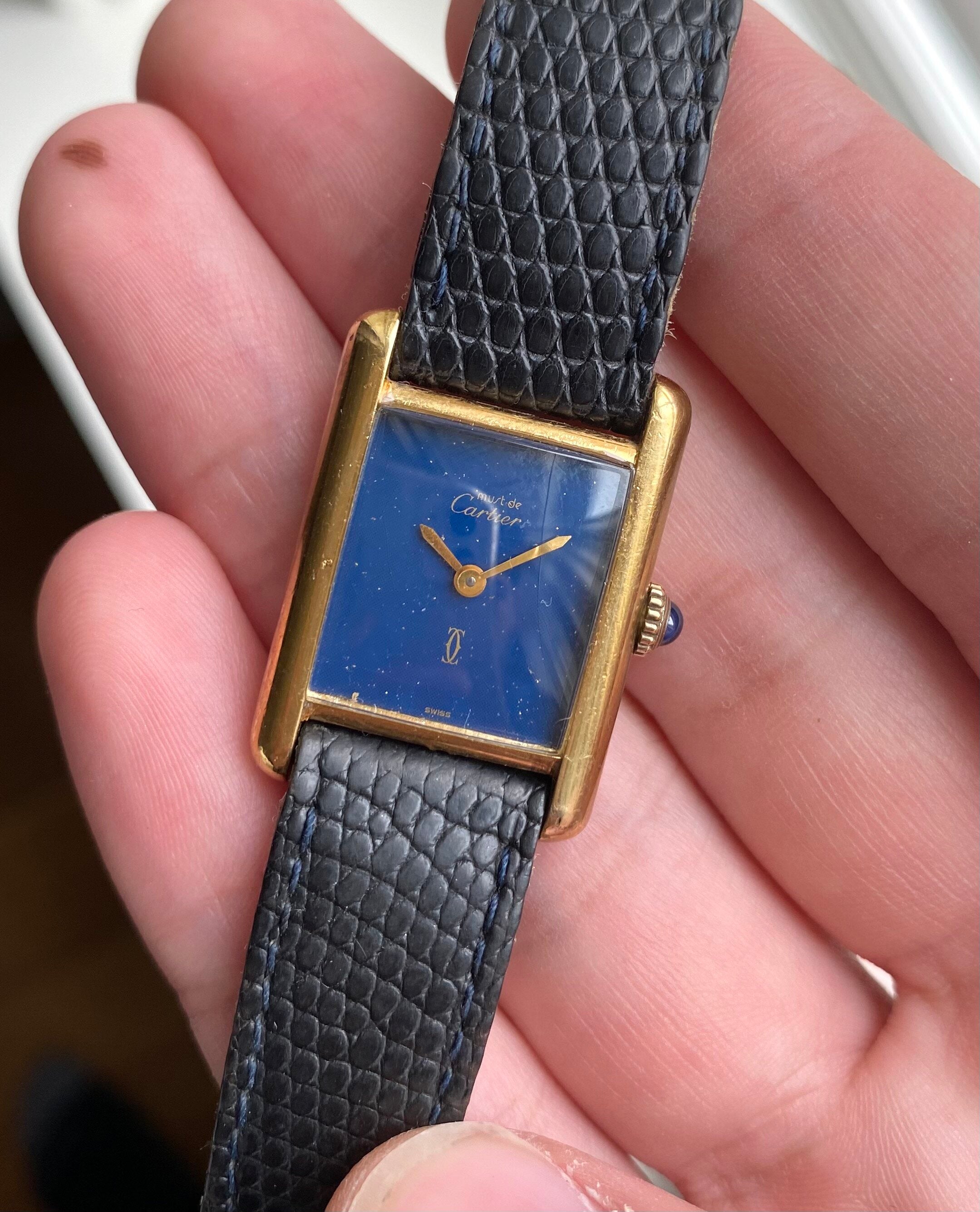 Cartier Tank — Blue Dial with Box and Papers