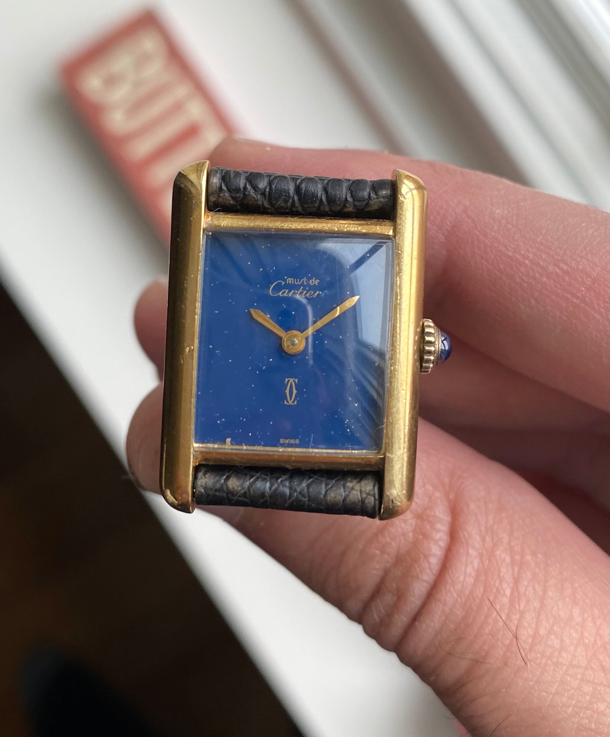 Cartier Tank — Blue Dial with Box and Papers