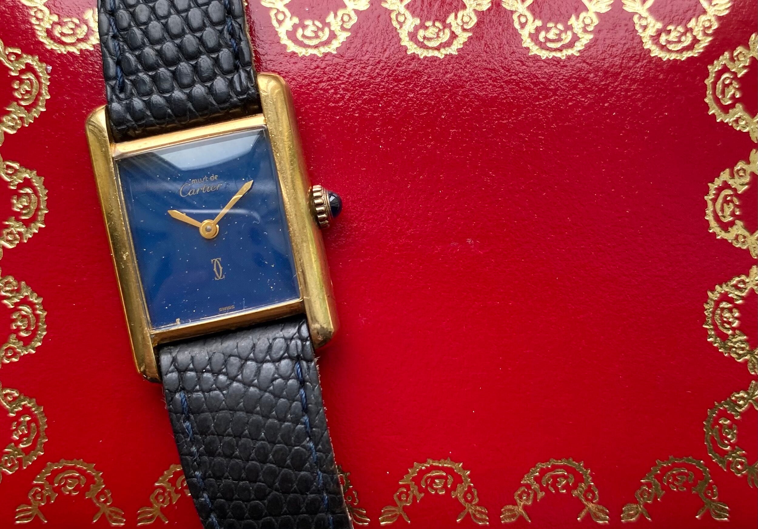 Cartier Tank — Blue Dial with Box and Papers