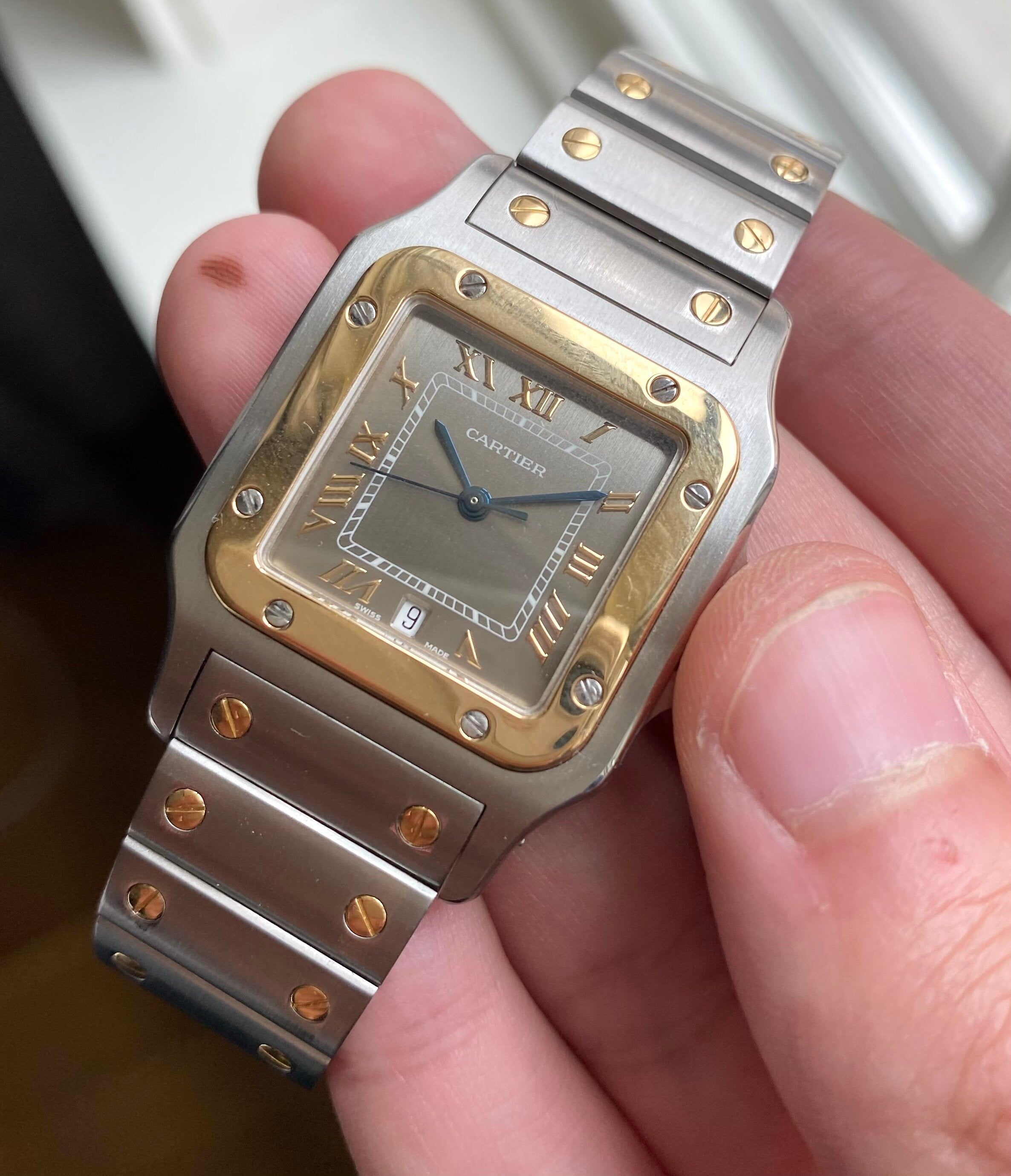 Cartier Santos Two Tone — Rare Taupe Dial