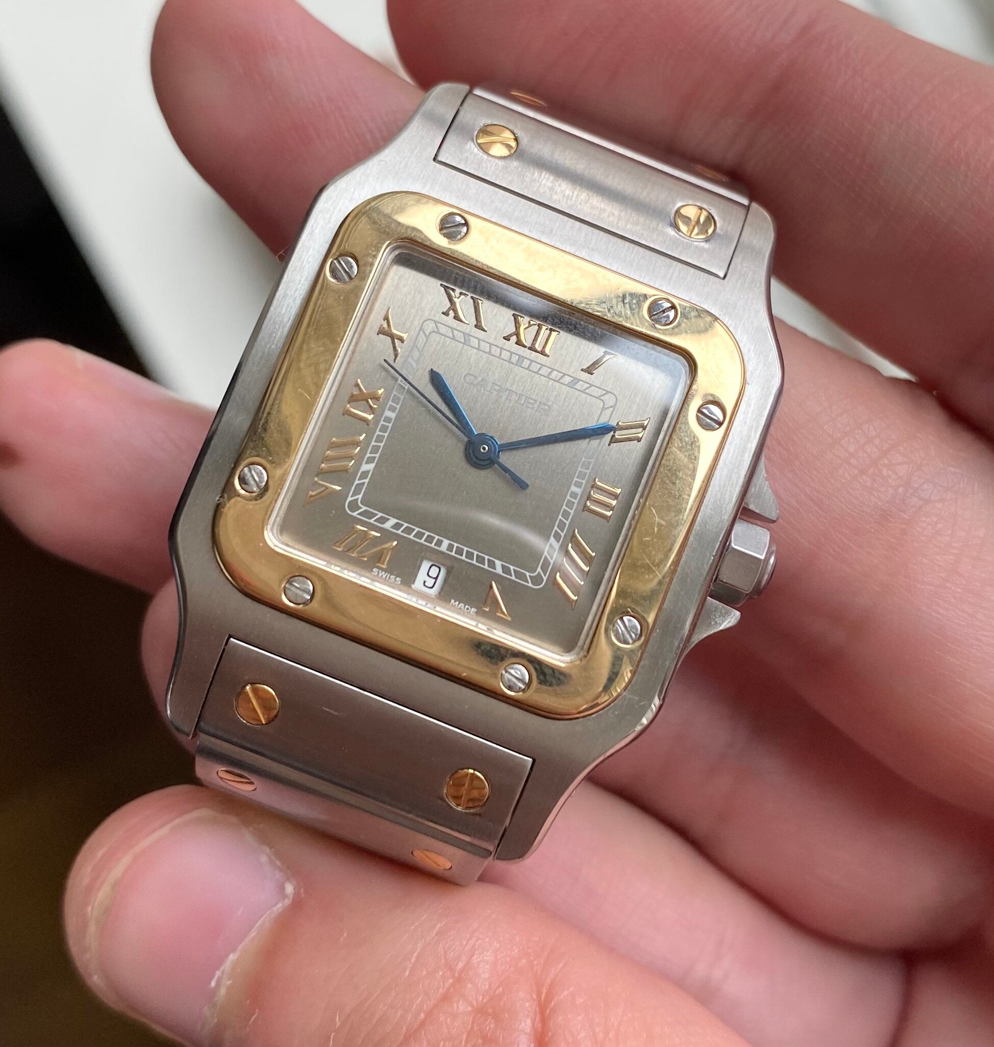 Cartier Santos Two Tone — Rare Taupe Dial