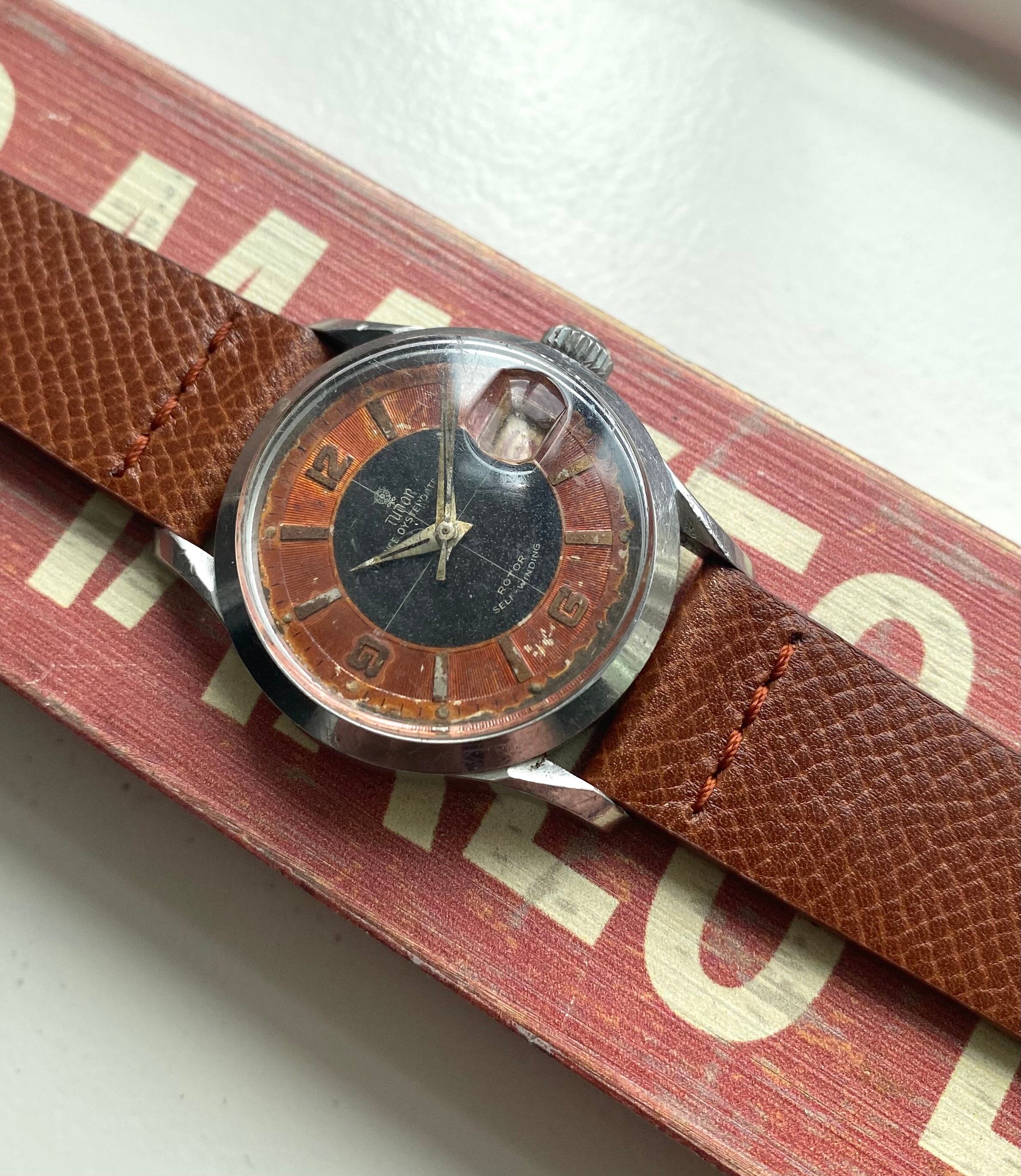 Tudor Prince Oysterdate ref. 7951 — "Tuxedo" Patina Dial