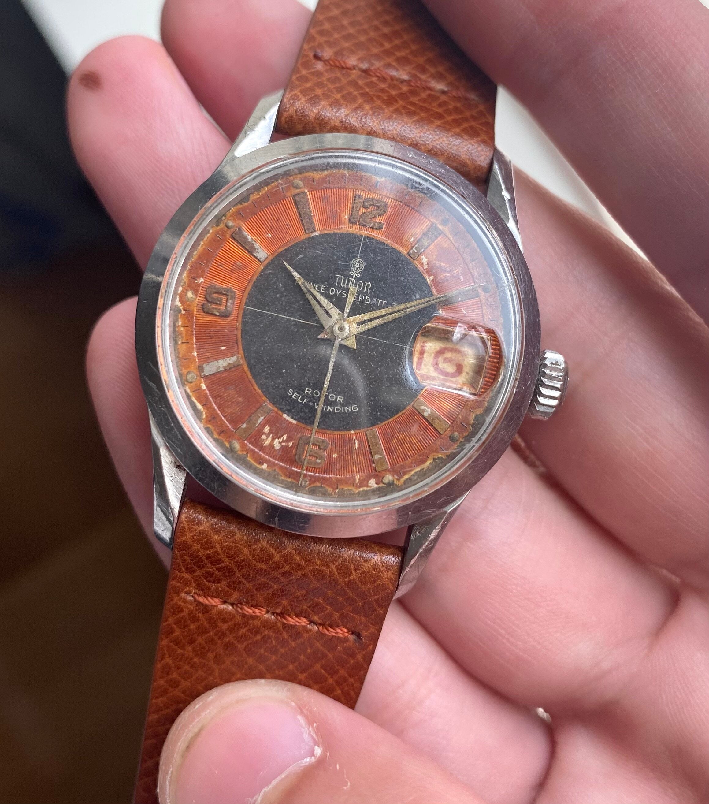 Tudor Prince Oysterdate ref. 7951 — "Tuxedo" Patina Dial