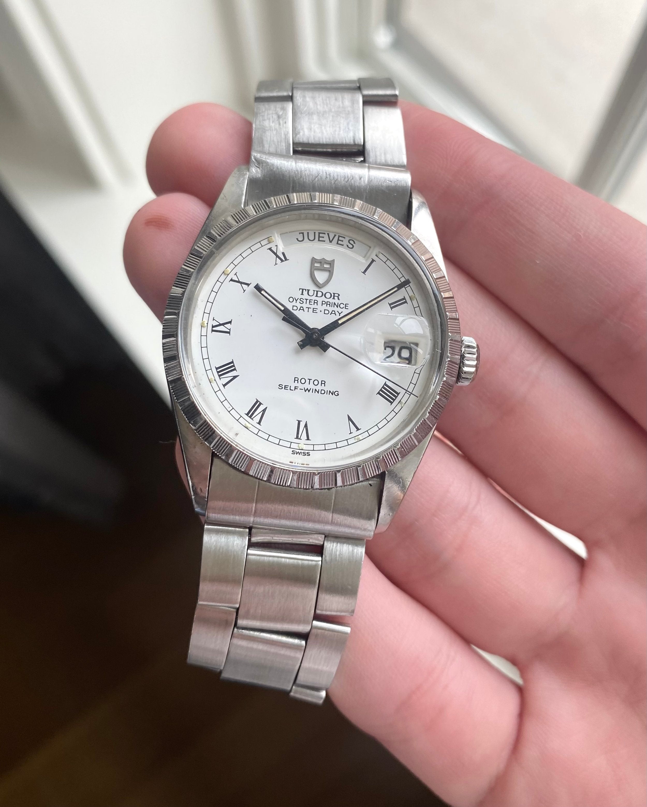 Tudor Date-day — White “Buckley” Dial