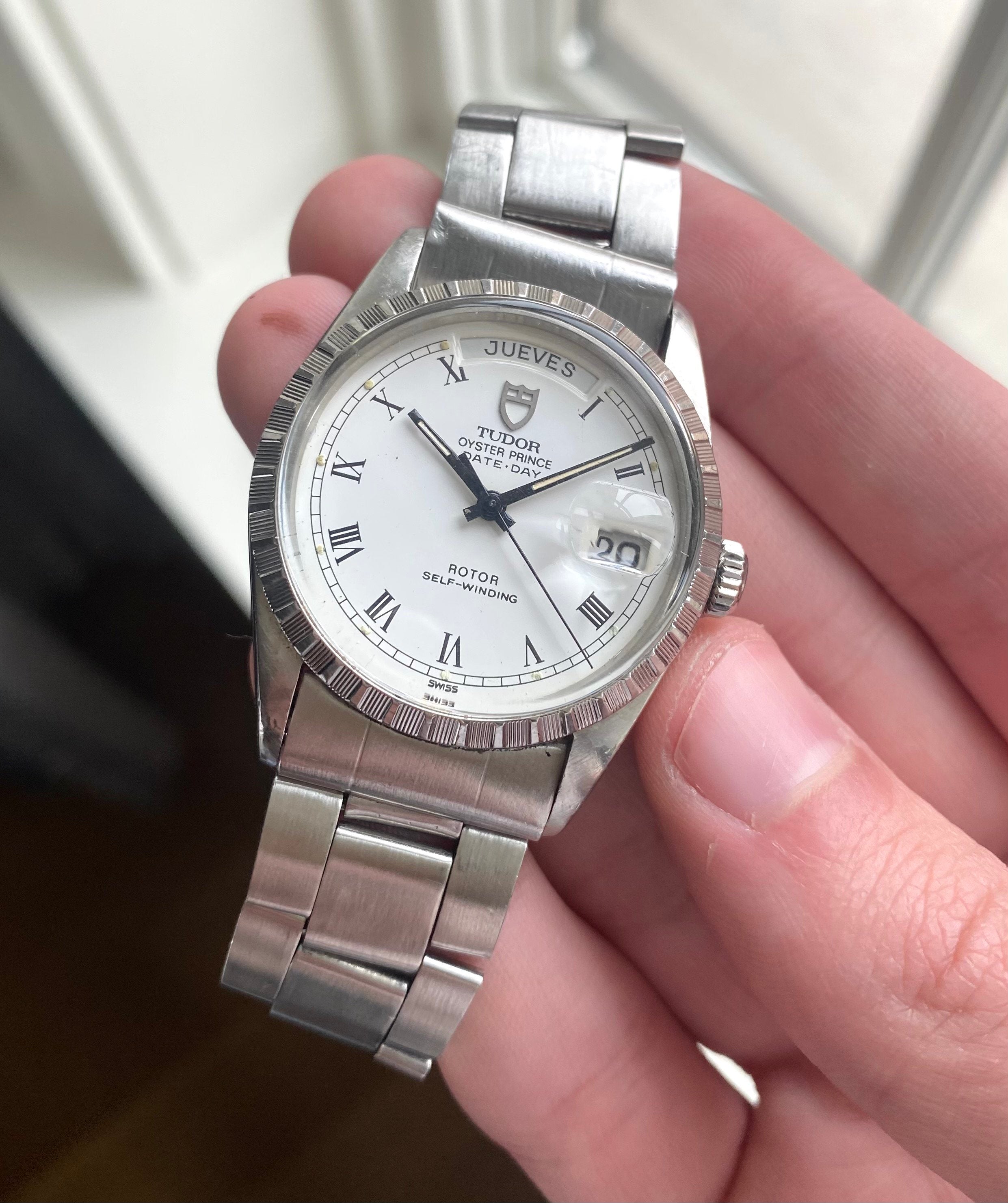 Tudor Date-day — White “Buckley” Dial