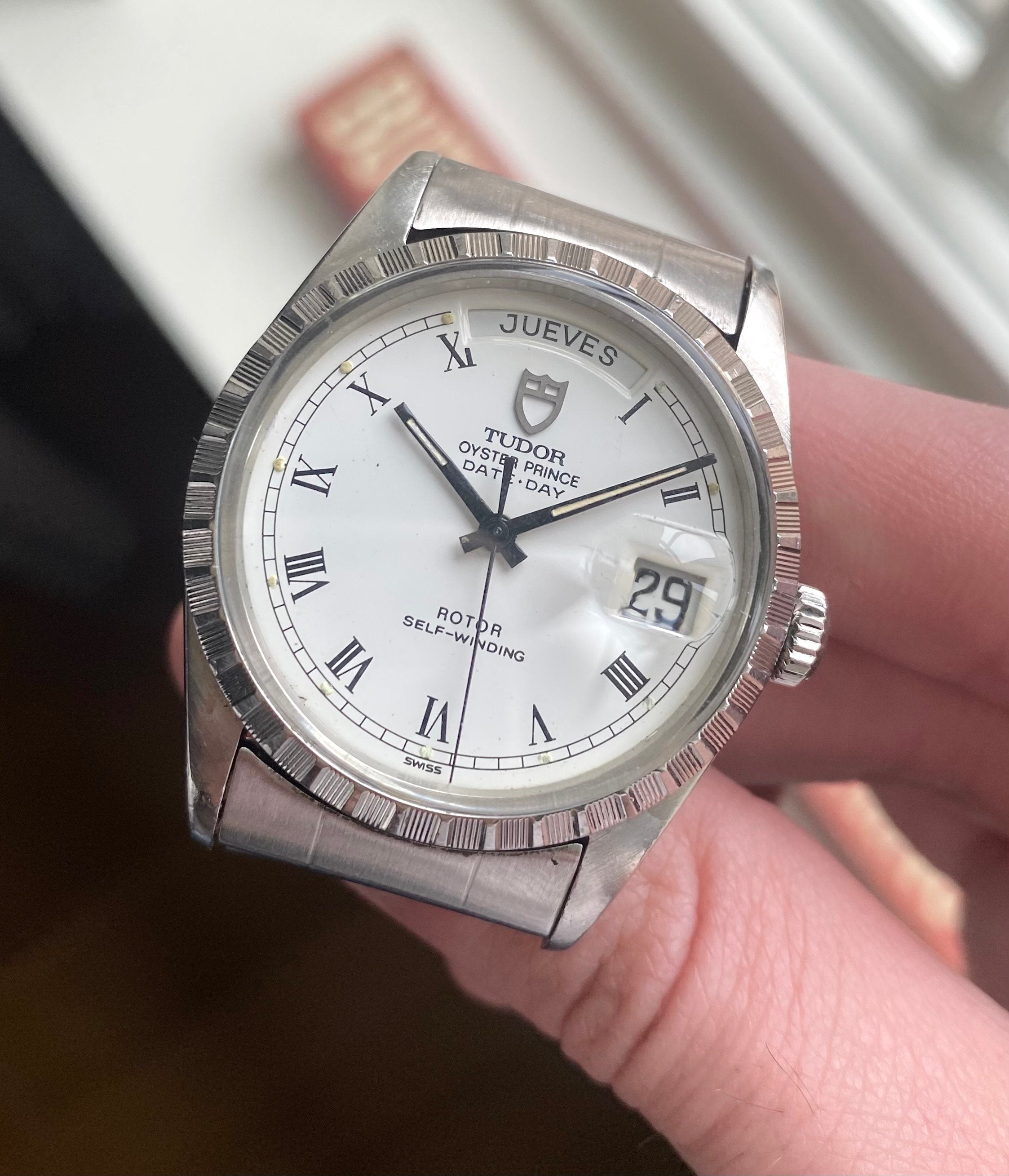 Tudor Date-day — White “Buckley” Dial