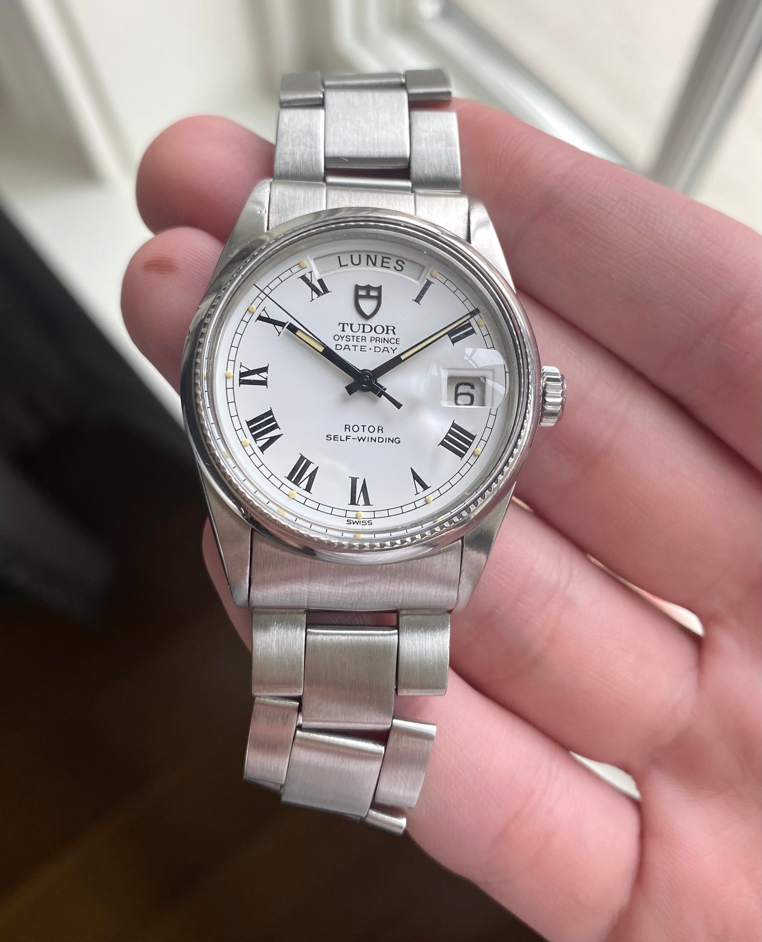 Tudor Date-day — White “Buckley” Dial