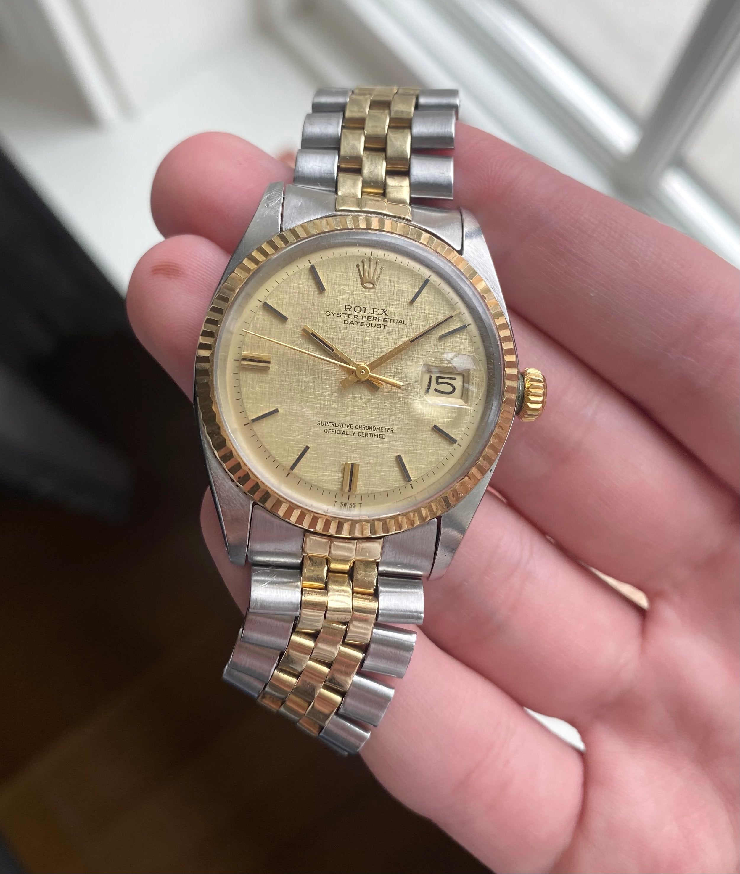 Rolex Datejust ref. 1601 — Two-tone Linen Dial