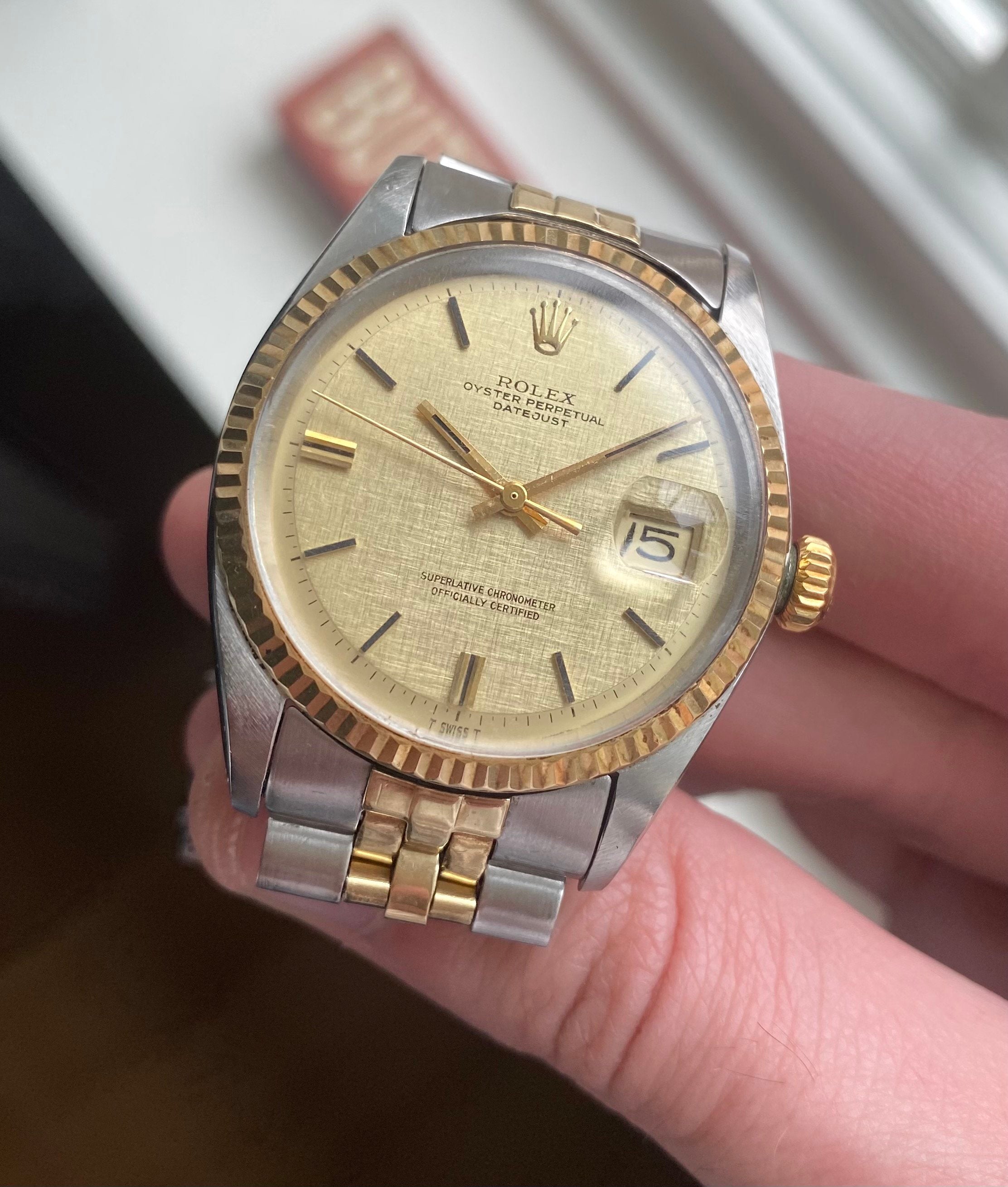 Rolex Datejust ref. 1601 — Two-tone Linen Dial