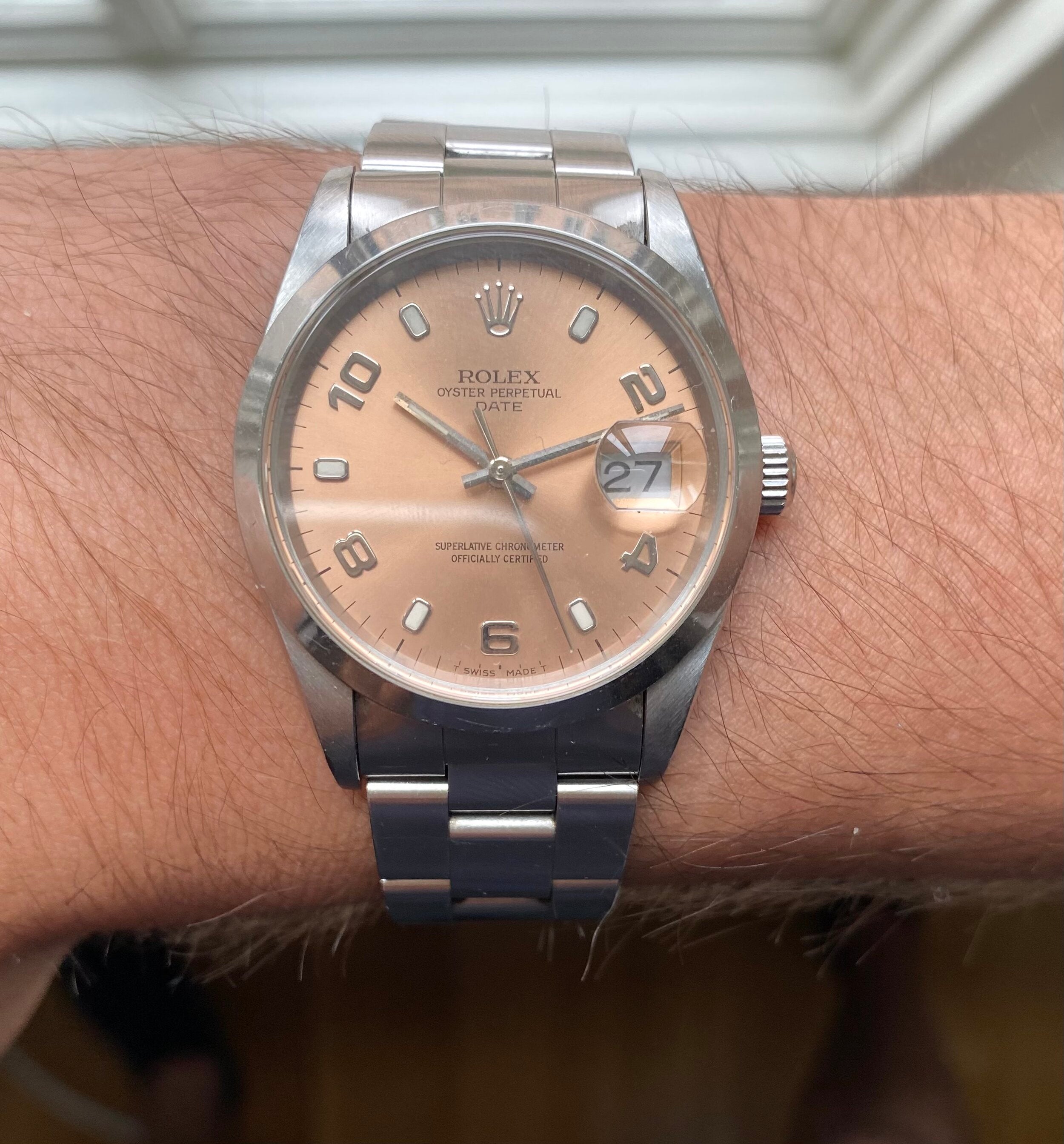 Rolex Oysterperpetual Date ref. 15200 — Salmon Dial