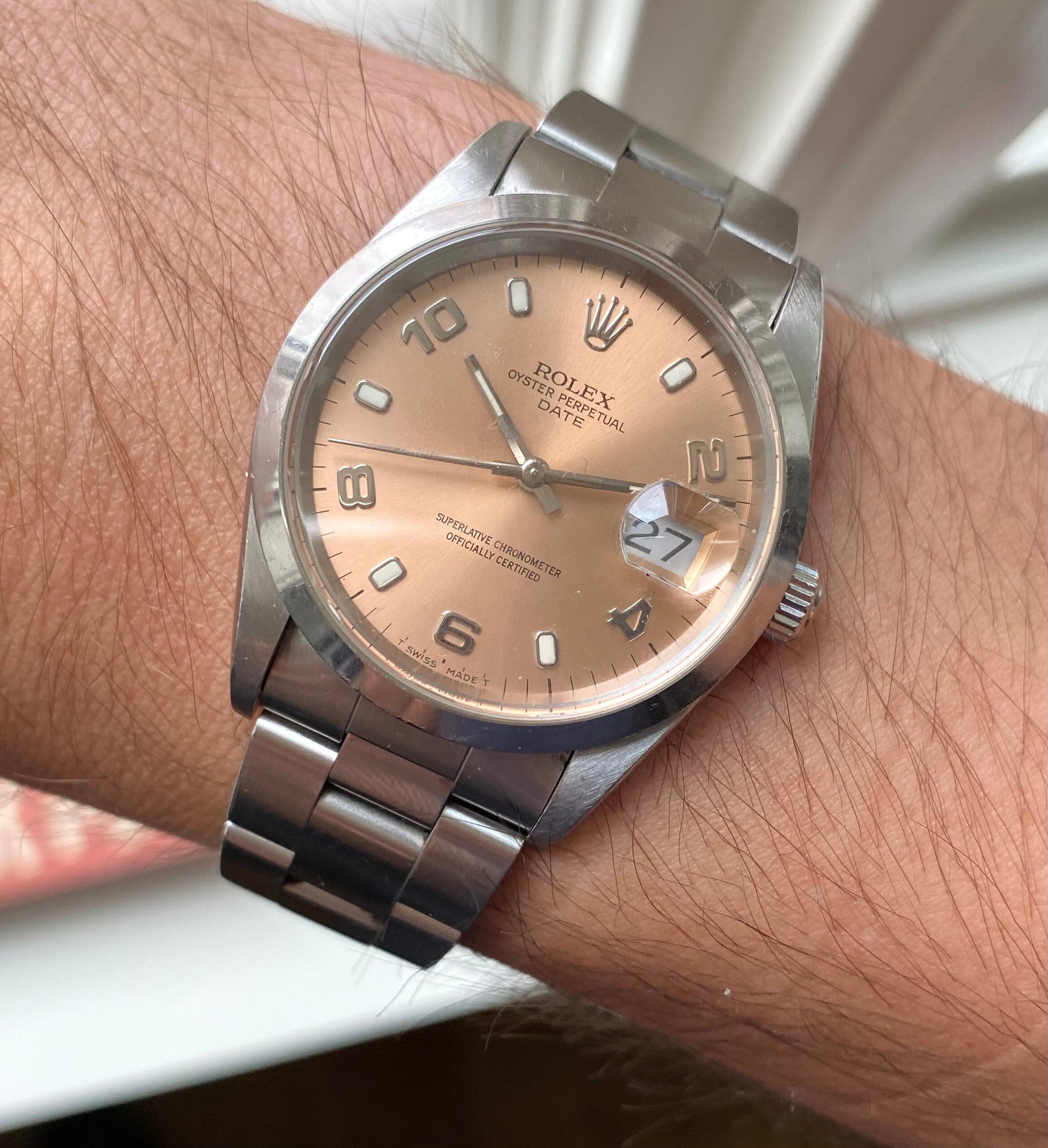 Rolex Oysterperpetual Date ref. 15200 — Salmon Dial