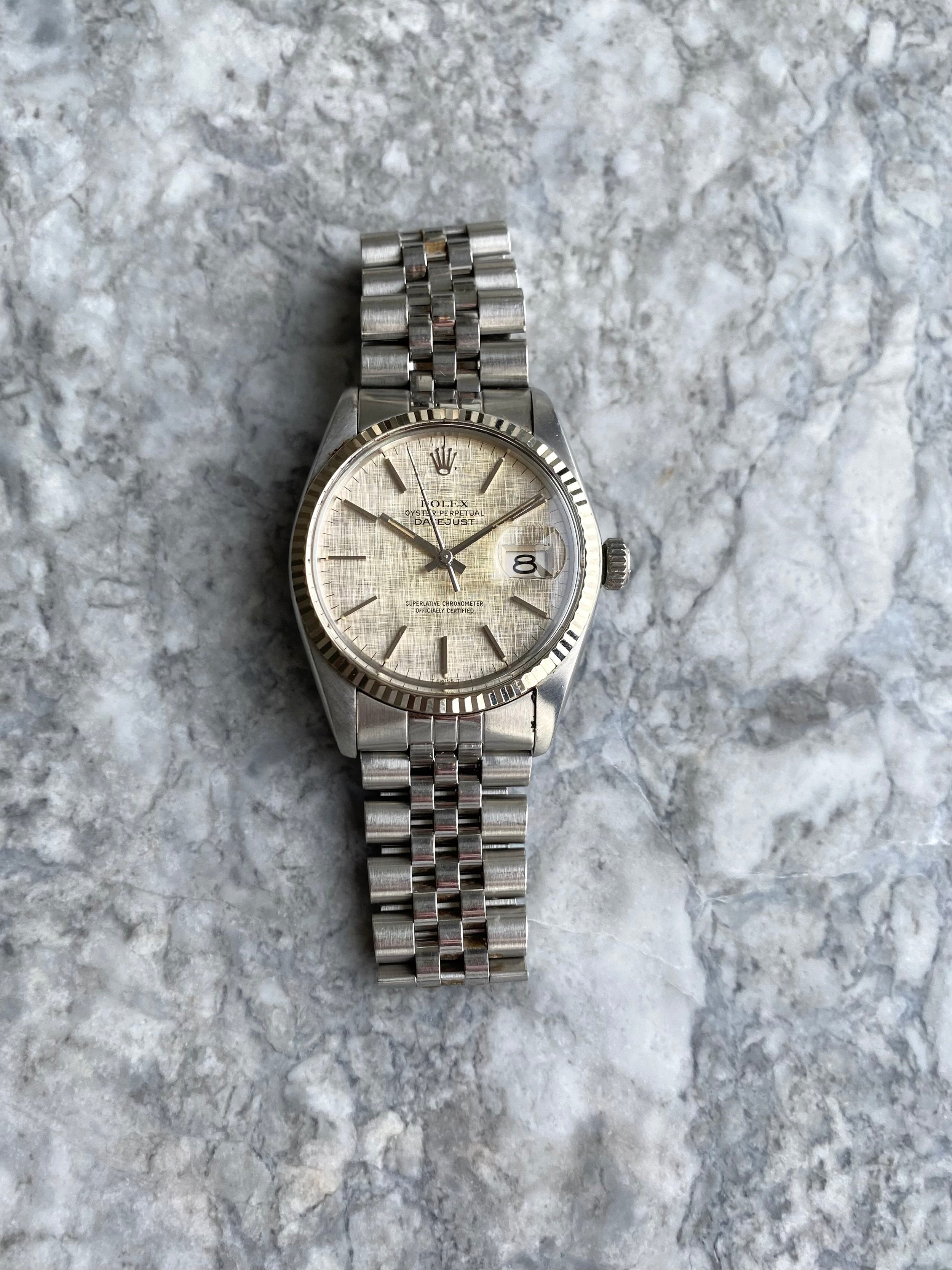 Rolex Datejust 16014 - Silver Linen.