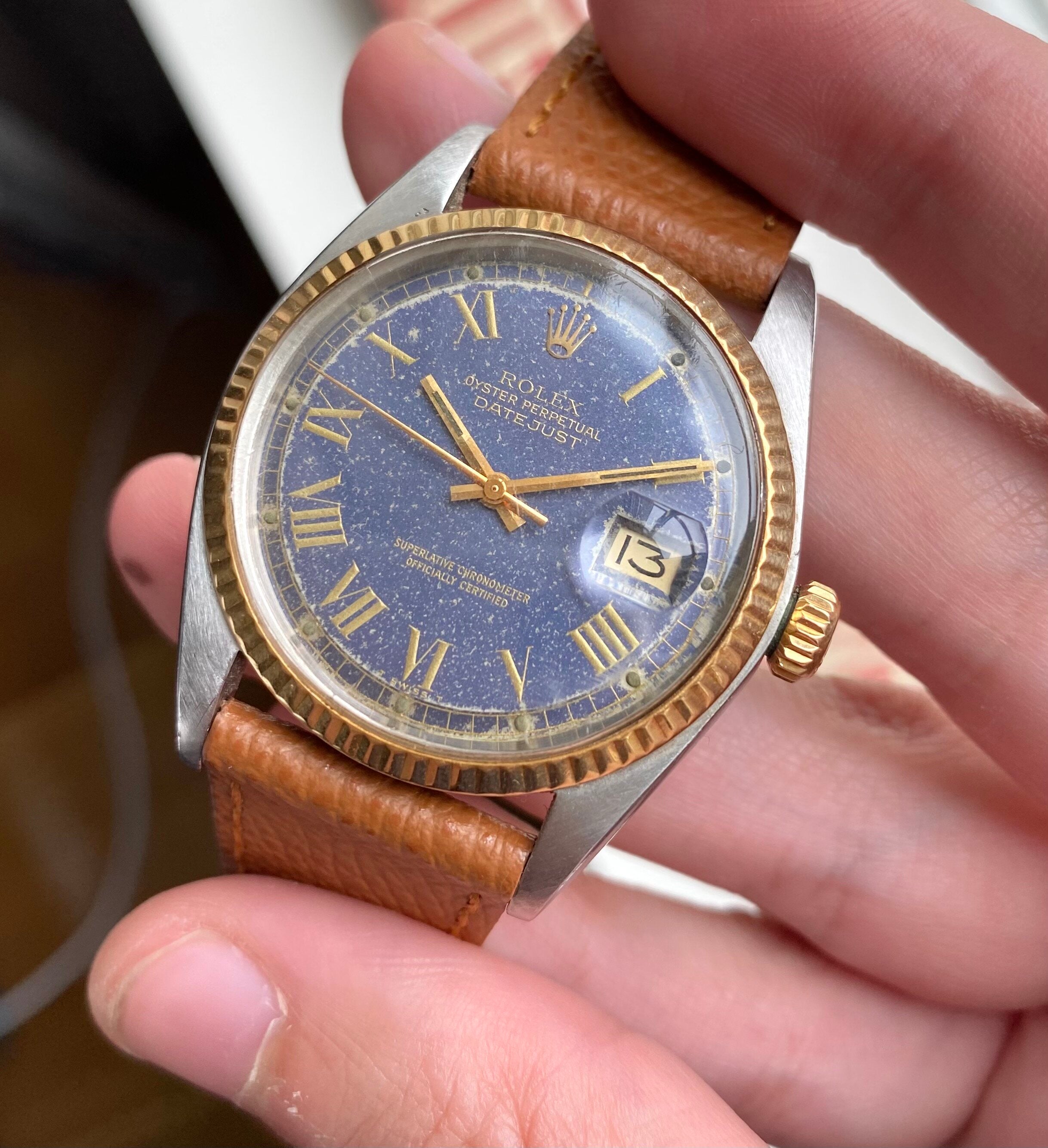 Rolex Datejust ref. 1601 — Two-tone Blue "Buckley" Dial