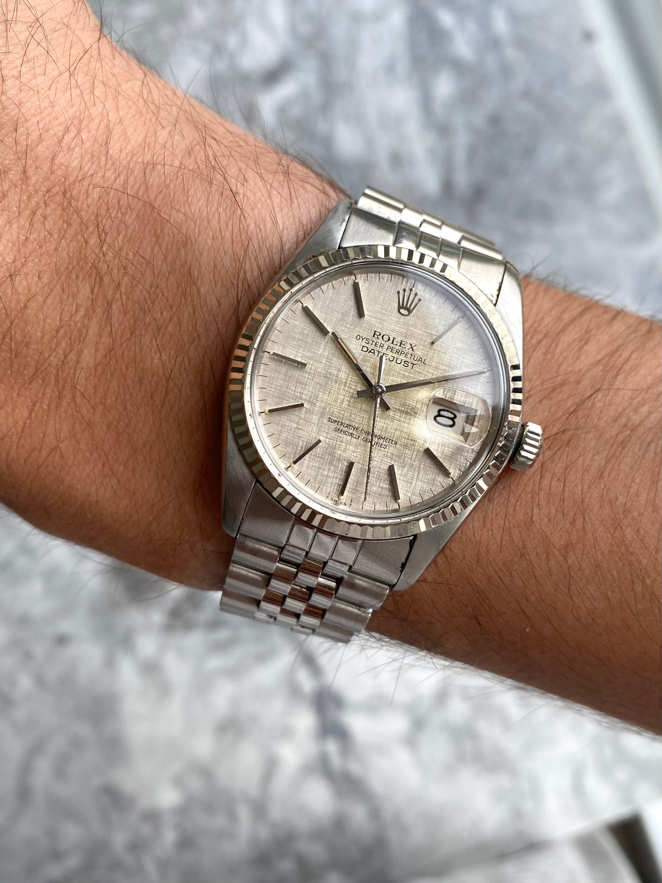 Rolex Datejust 16014 - Silver Linen.