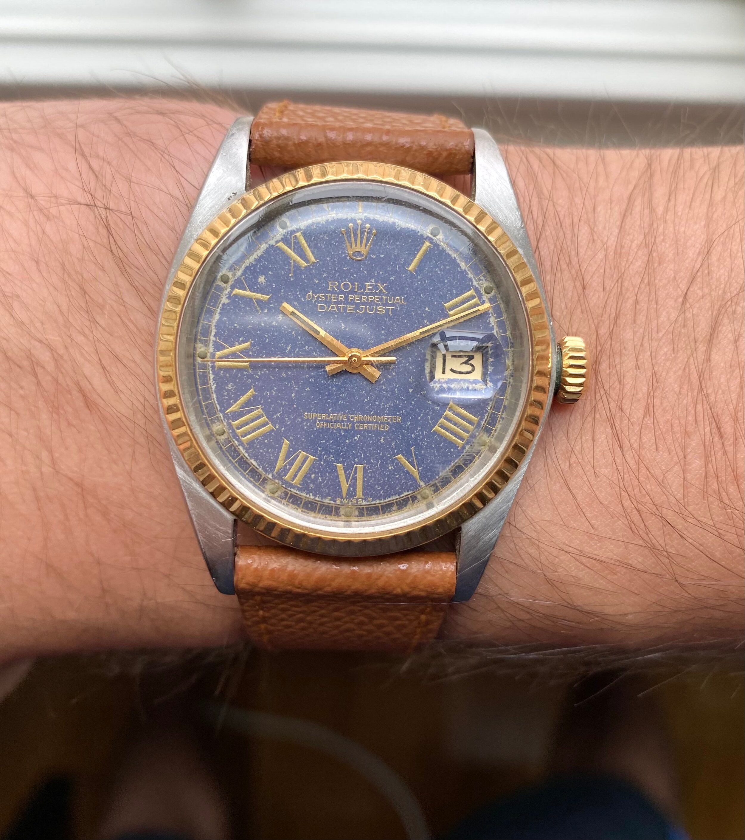 Rolex Datejust ref. 1601 — Two-tone Blue "Buckley" Dial