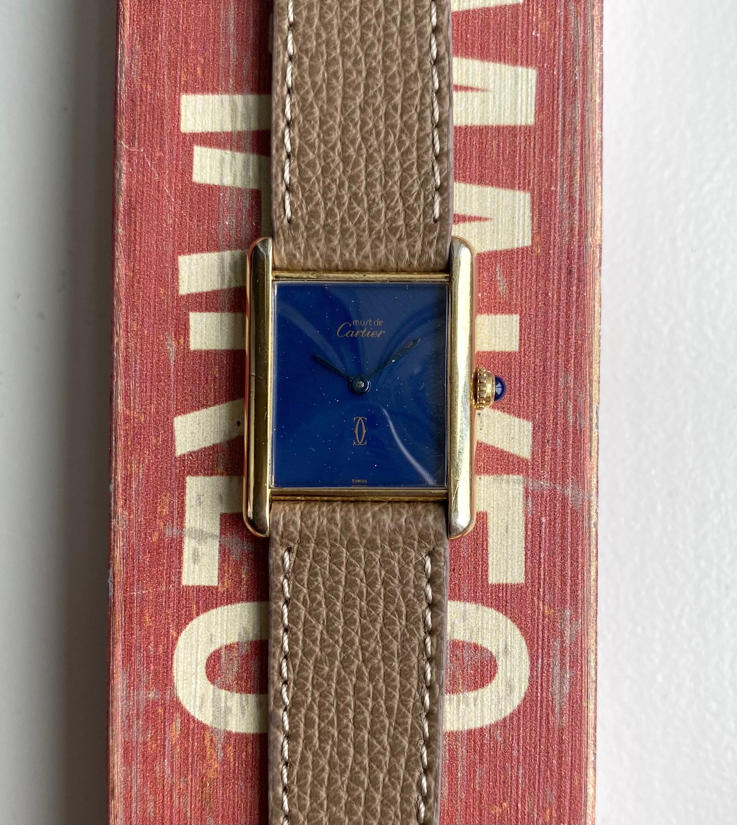 Cartier Tank — Blue Laquer Dial