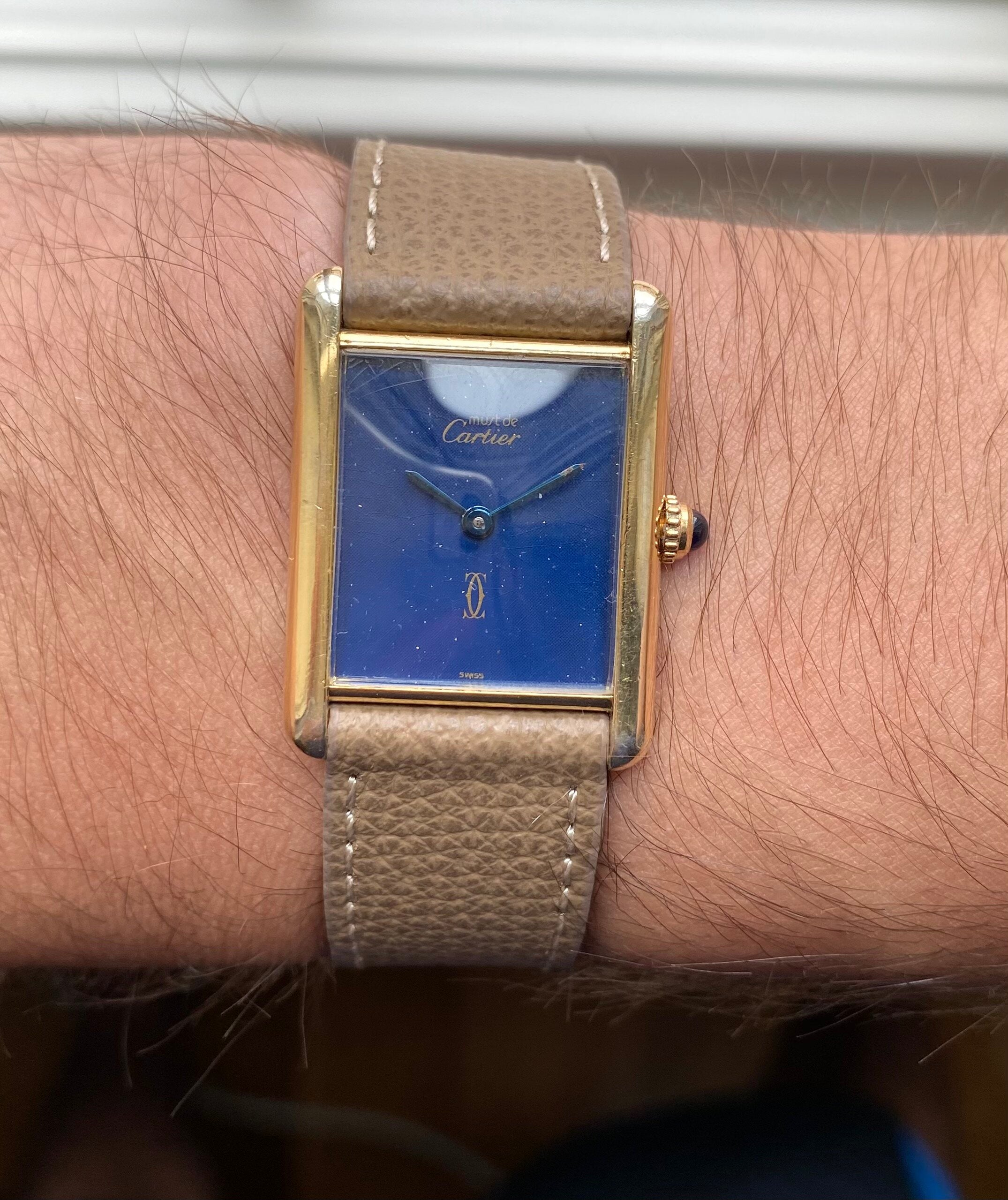 Cartier Tank — Blue Laquer Dial