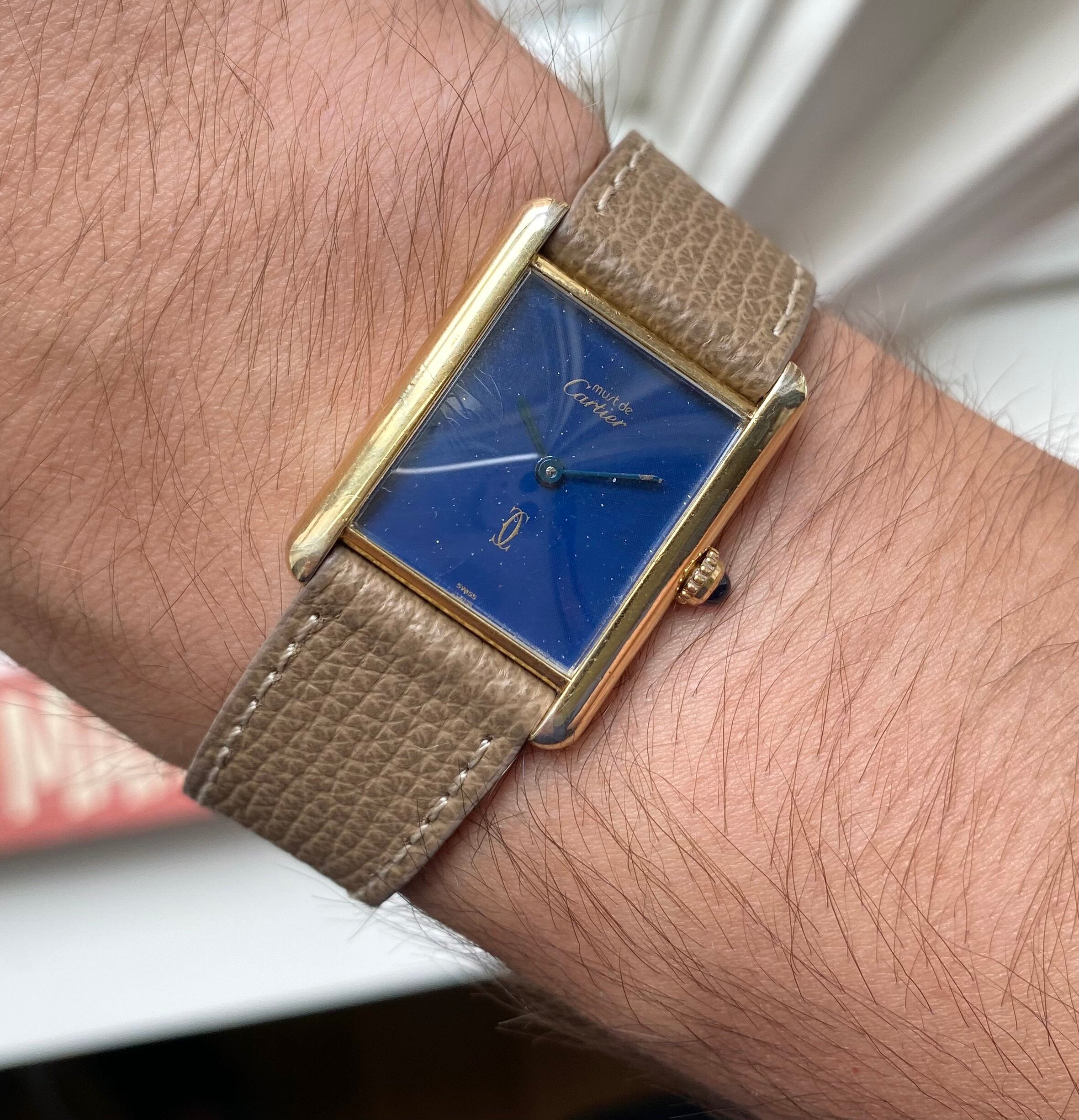 Cartier Tank — Blue Laquer Dial