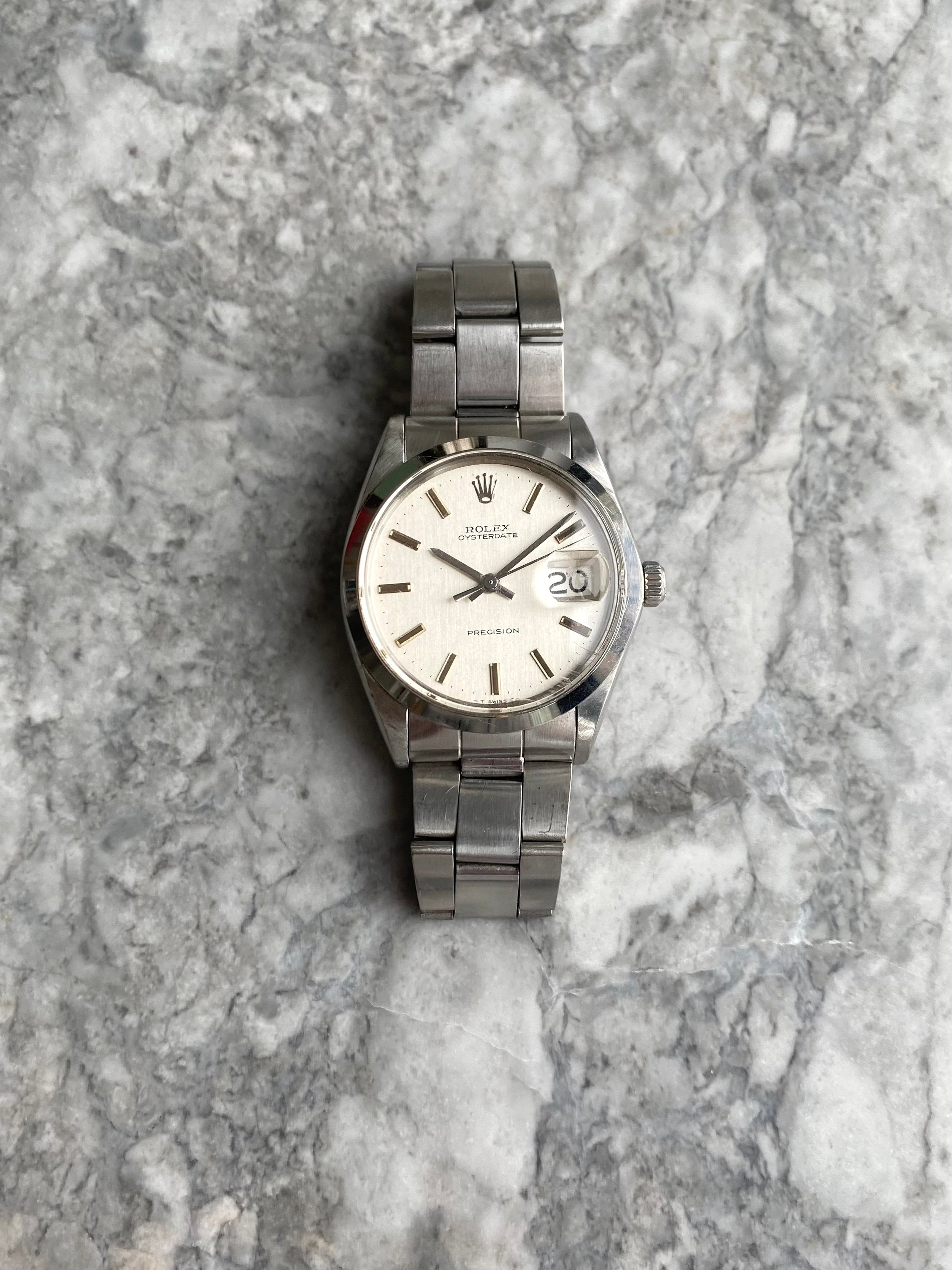 Rolex Precision Oystedate - Silver Vertical Stripe.