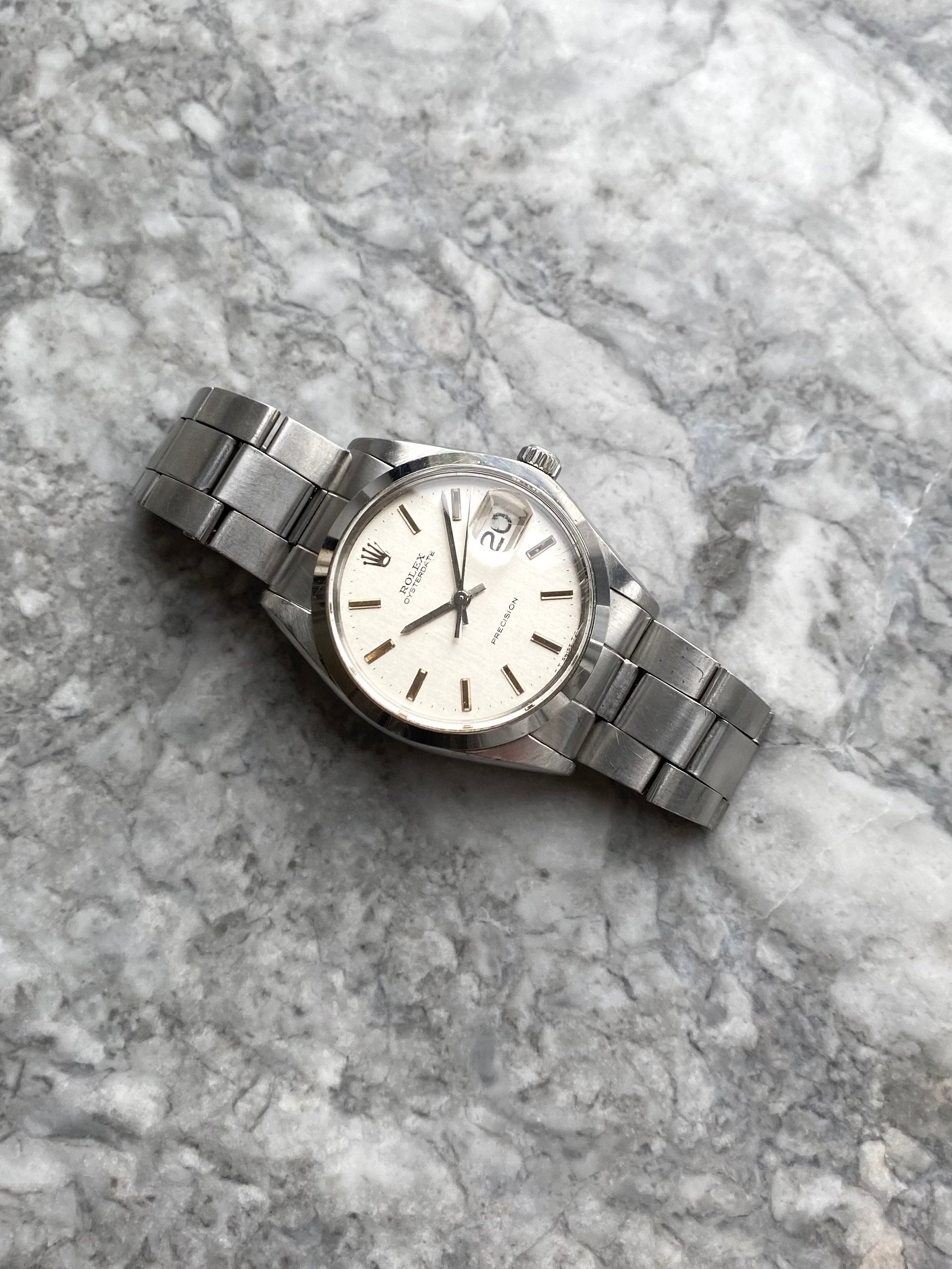 Rolex Precision Oystedate - Silver Vertical Stripe.