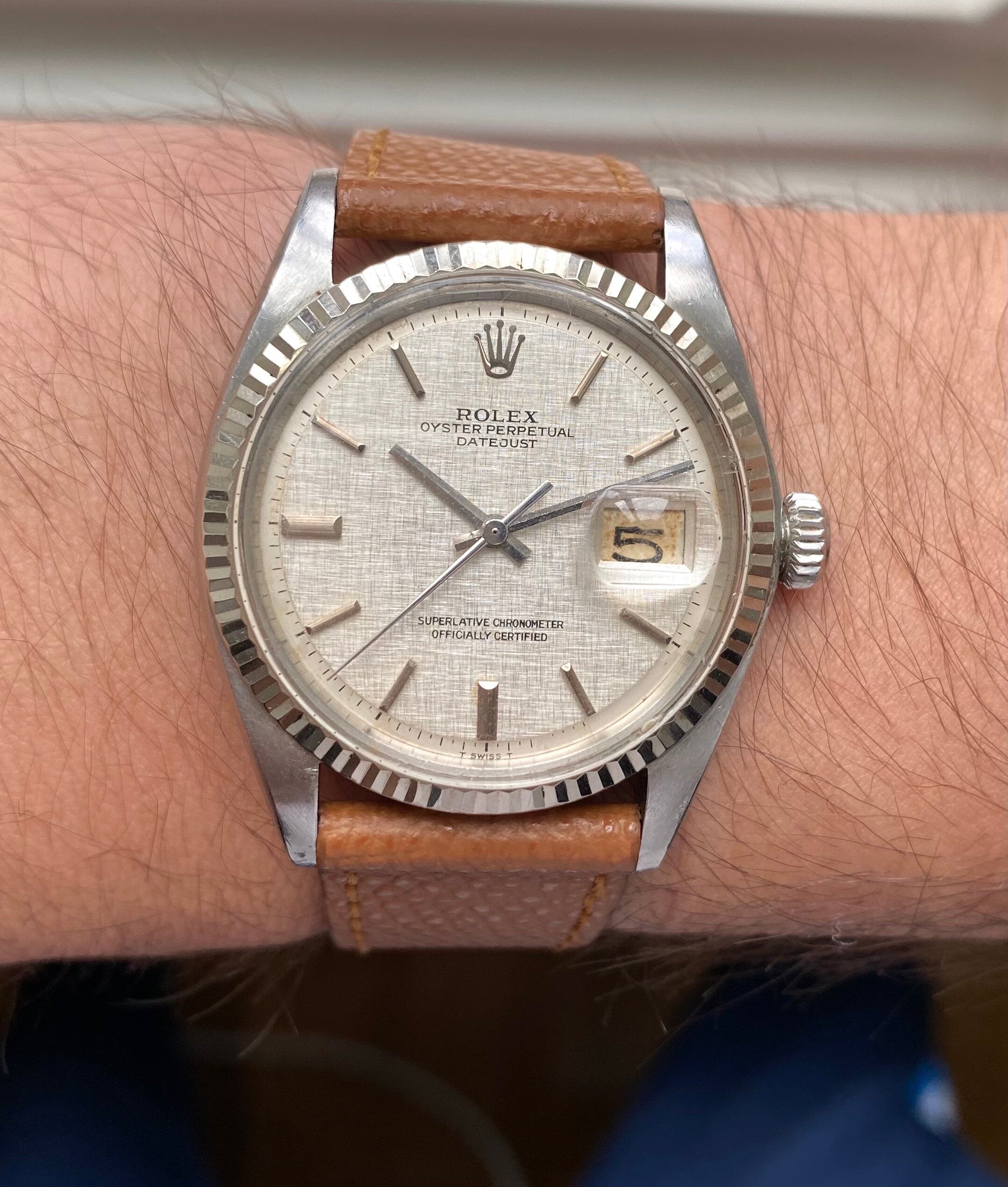 Rolex Datejust ref. 1601 — Silver Linen Dial