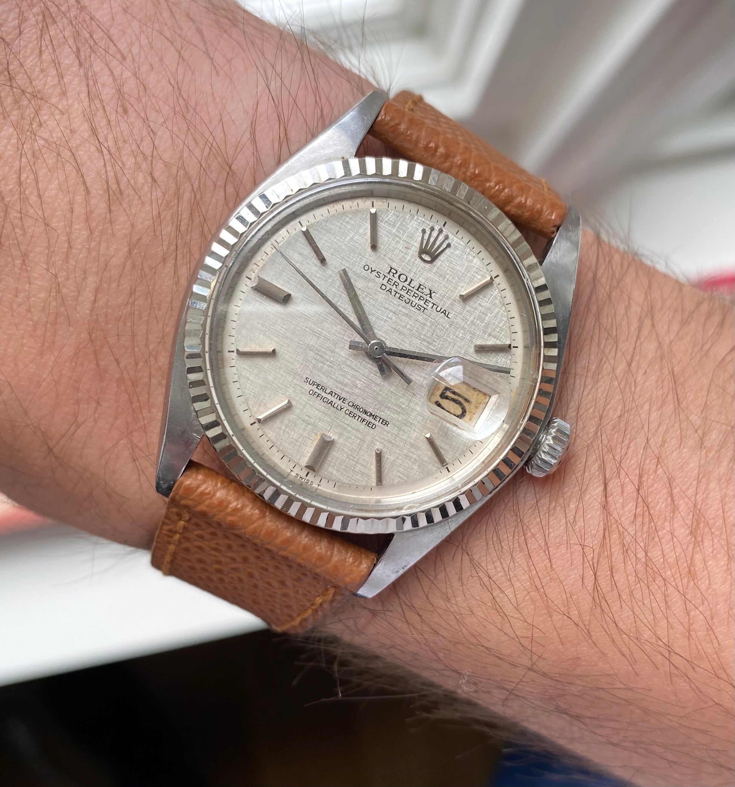 Rolex Datejust ref. 1601 — Silver Linen Dial