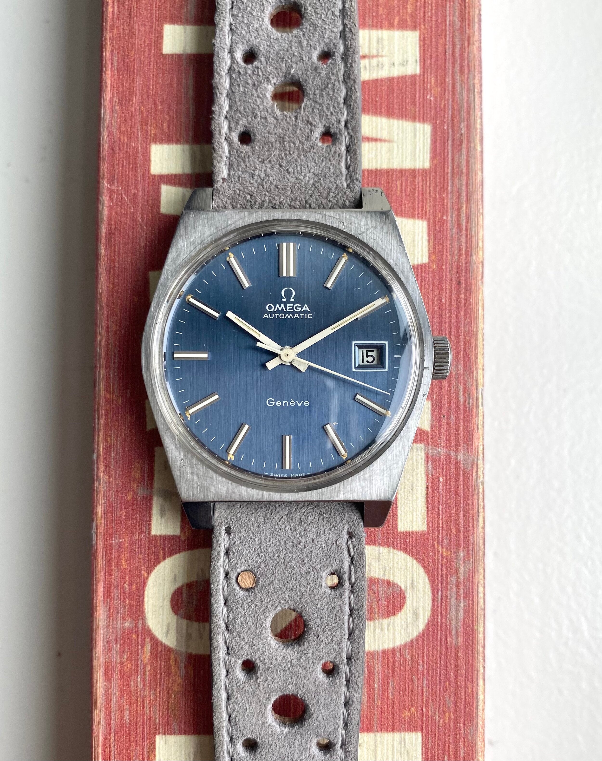 Omega Geneve — Blue Vertical Stripe