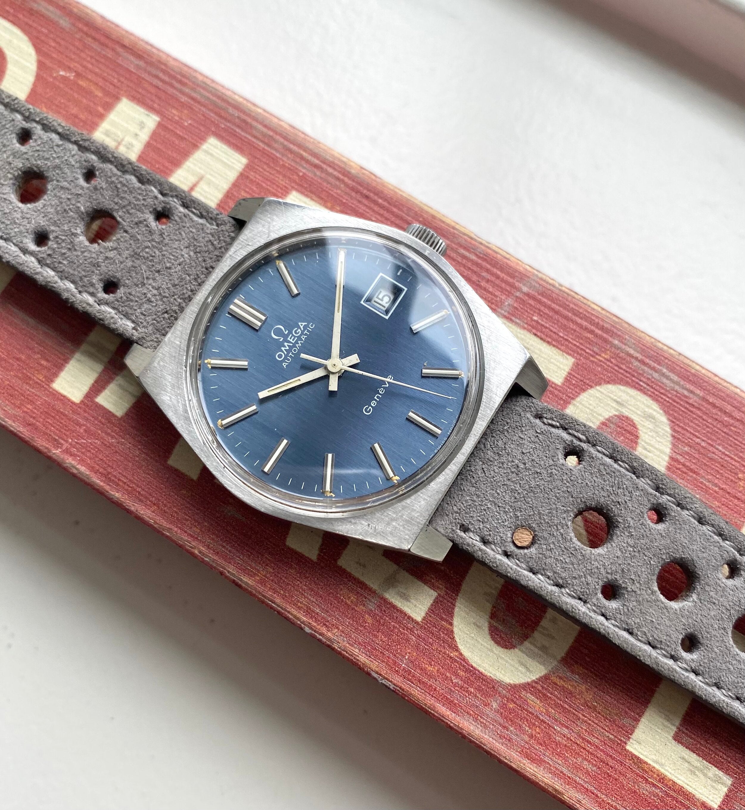 Omega Geneve — Blue Vertical Stripe